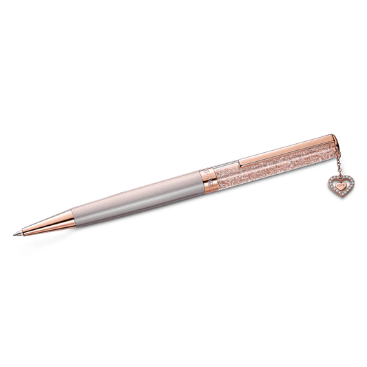 Crystalline ballpoint pen, Heart, Rose gold tone, Pink lacquered, Rose gold-tone plated 5527536