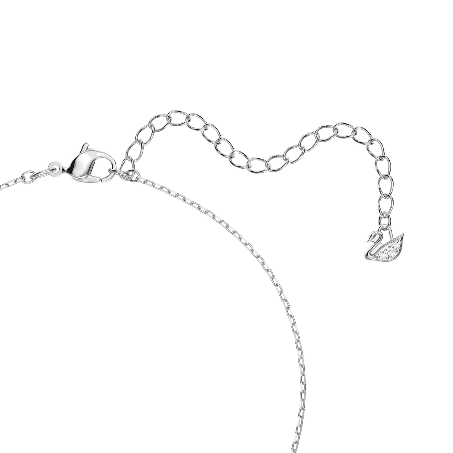 Swan necklace, Dancing swan, Blue, Rhodium plated 5533397