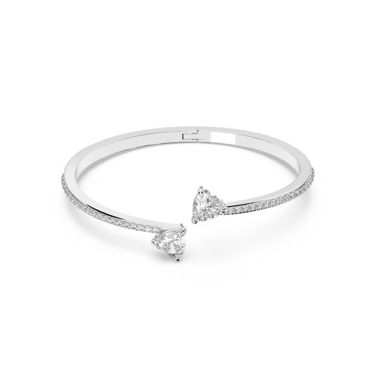Mesmera bangle, Heart, White, Rhodium plated 5535289