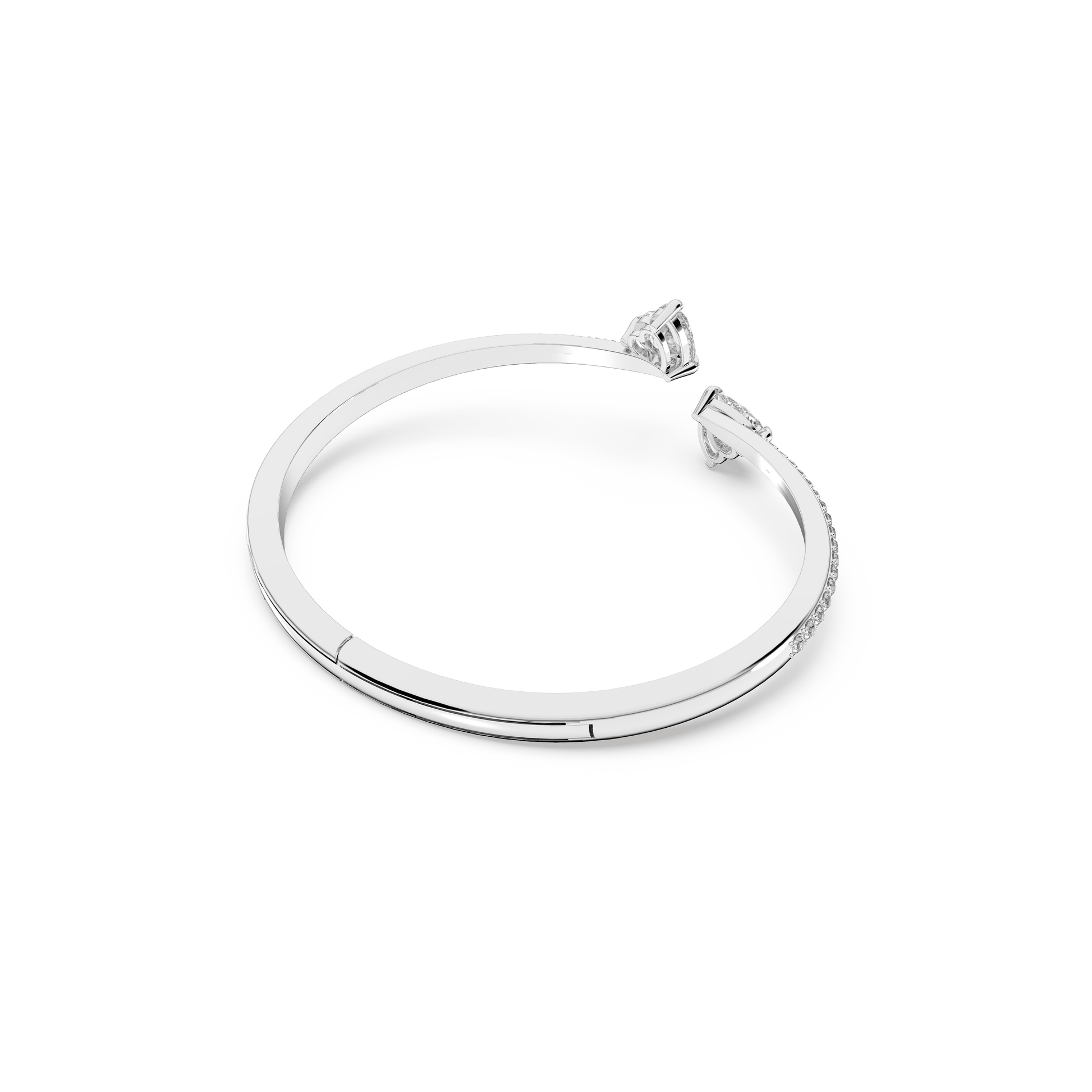 Mesmera bangle, Heart, White, Rhodium plated 5535289