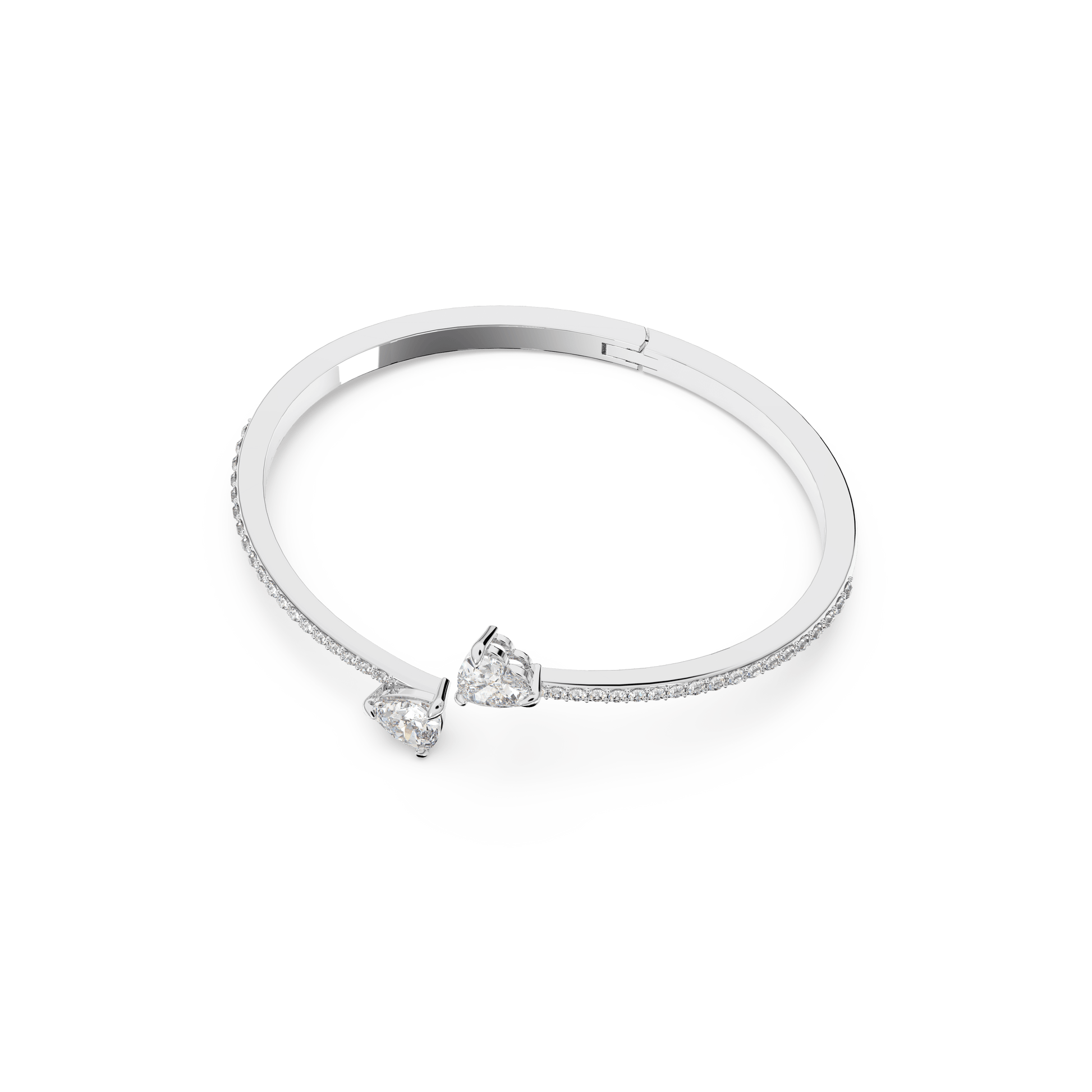 Mesmera bangle, Heart, White, Rhodium plated 5535354
