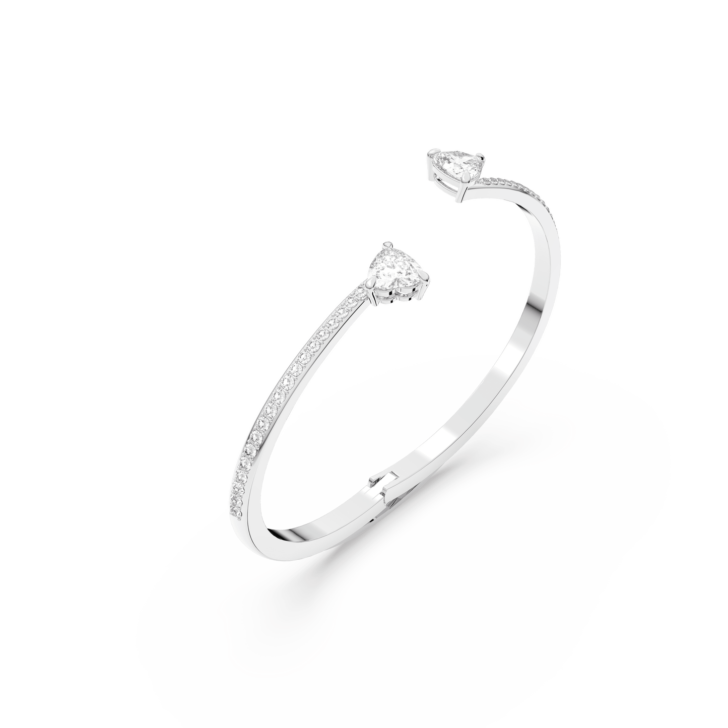 Mesmera bangle, Heart, White, Rhodium plated 5535354