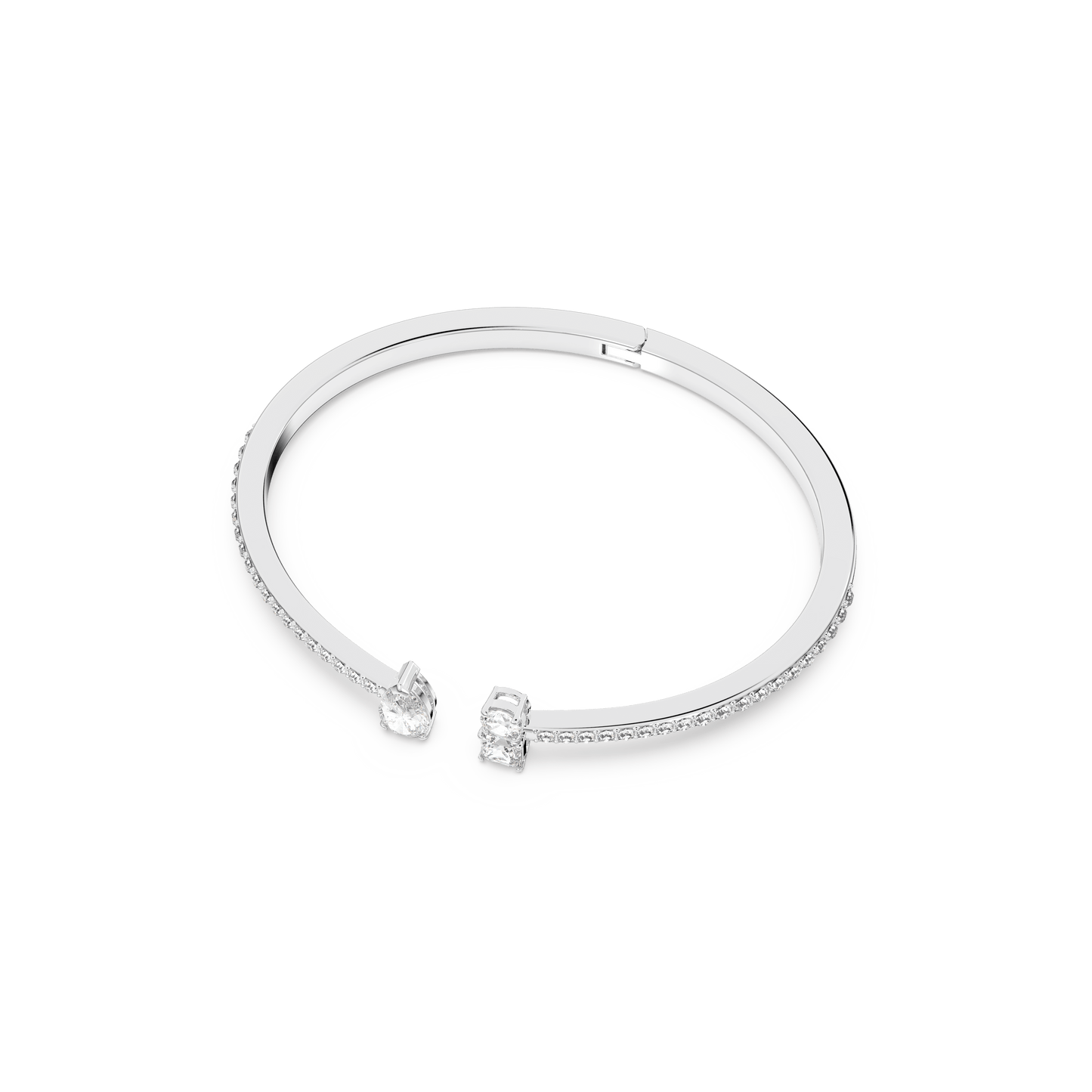 Mesmera cuff, Mixed cuts, White, Rhodium plated 5572667