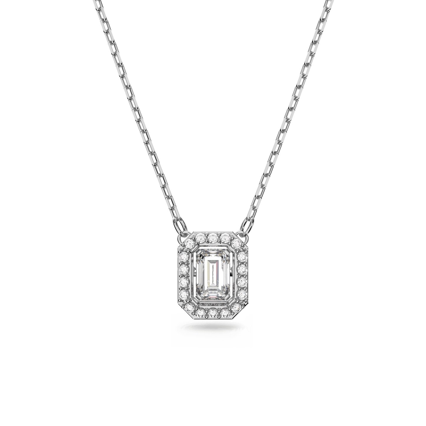 Una pendant, Octagon cut, White, Rhodium plated 5599177