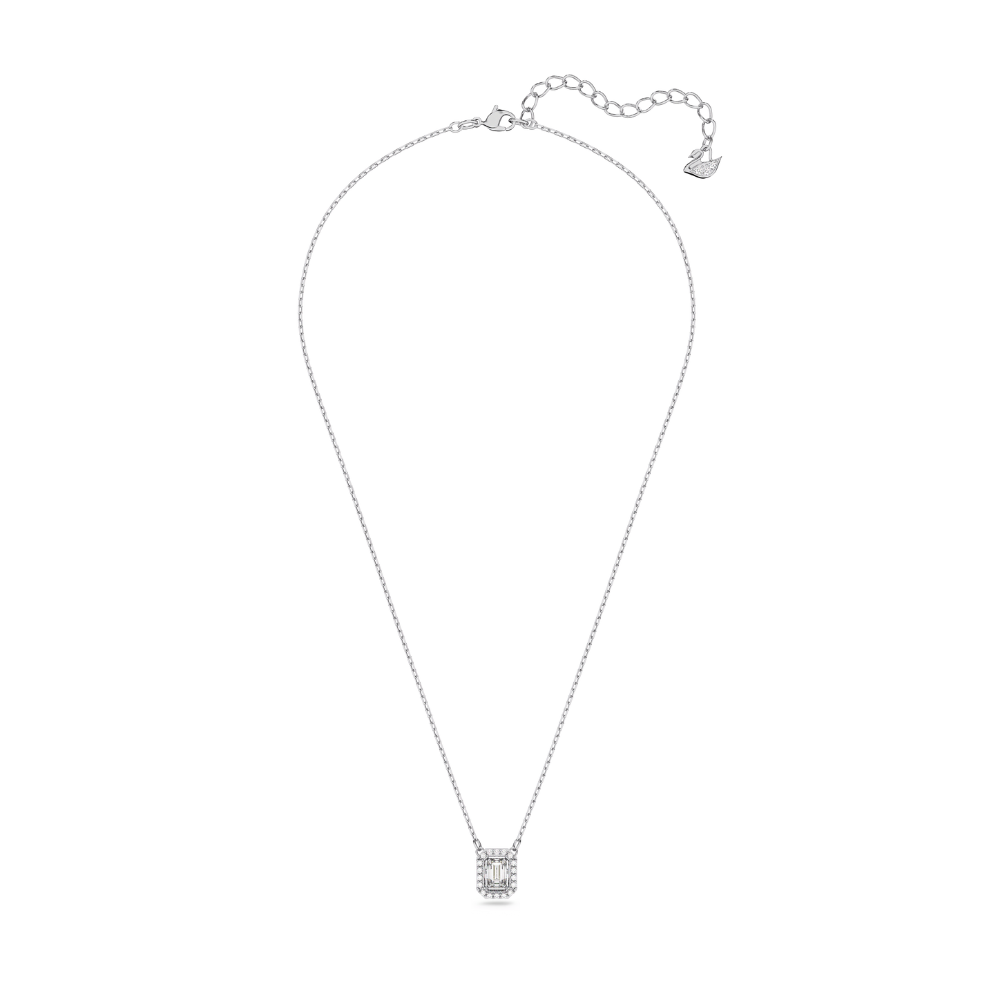 Una pendant, Octagon cut, White, Rhodium plated 5599177