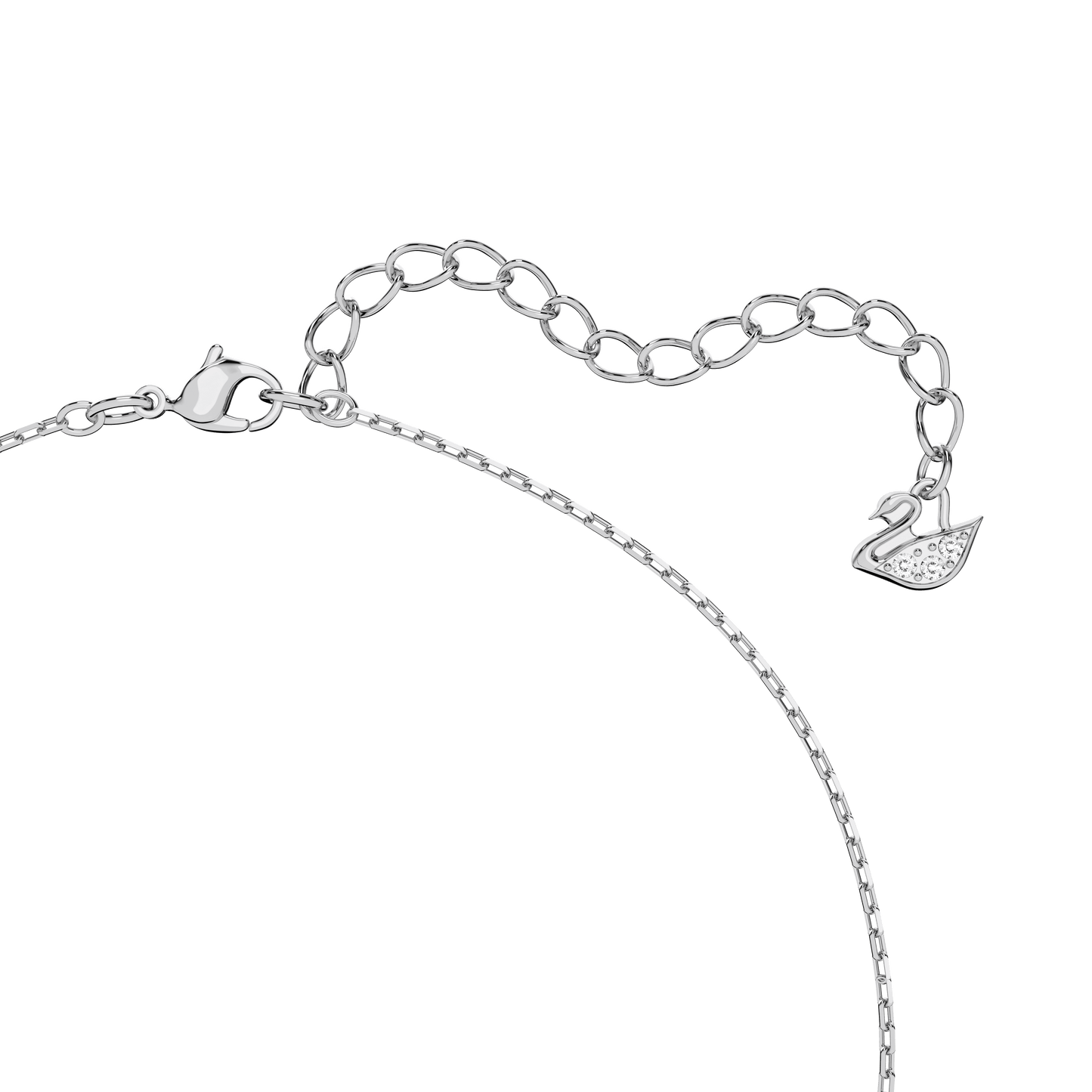Una pendant, Octagon cut, White, Rhodium plated 5599177