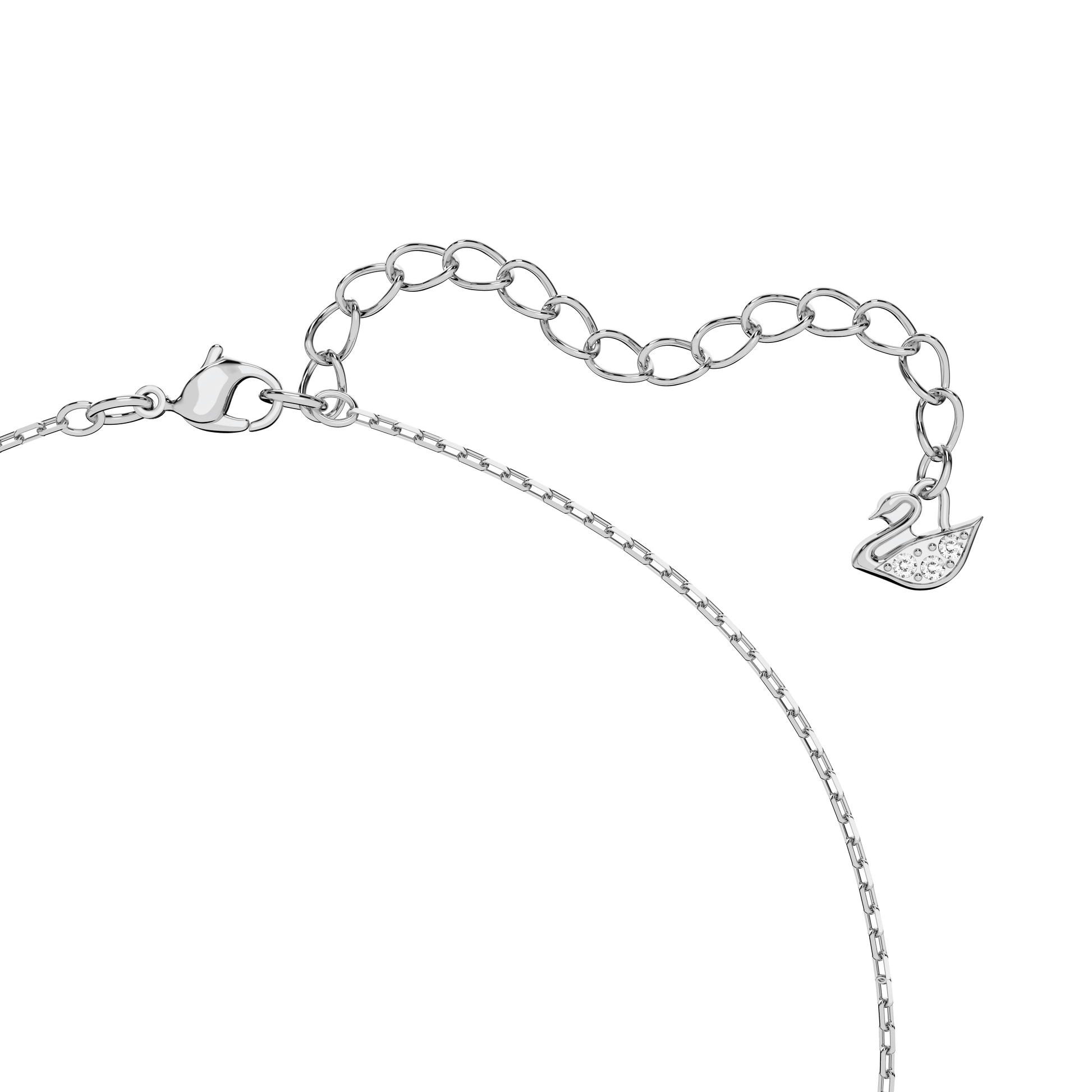 Una pendant, Octagon cut, White, Rhodium plated 5599177