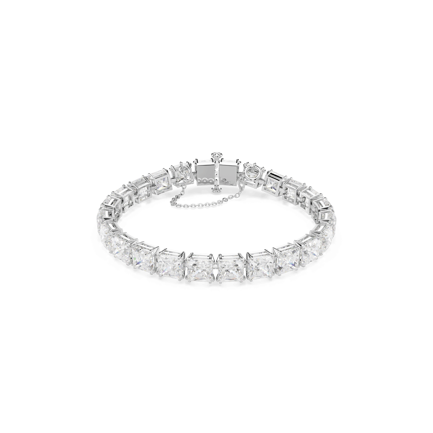 Matrix Tennis bracelet, White, Rhodium plated 5599202