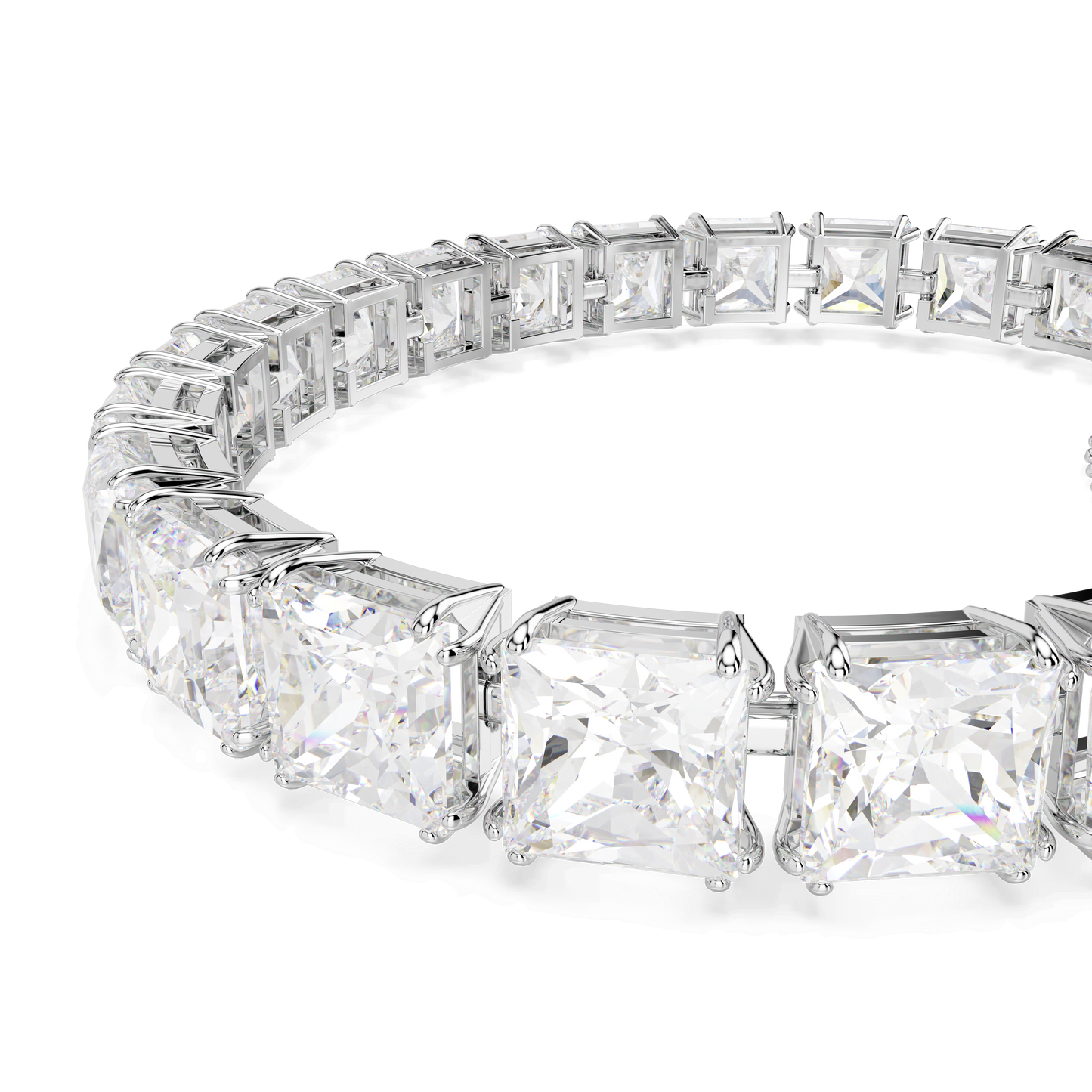 Matrix Tennis bracelet, White, Rhodium plated 5599202