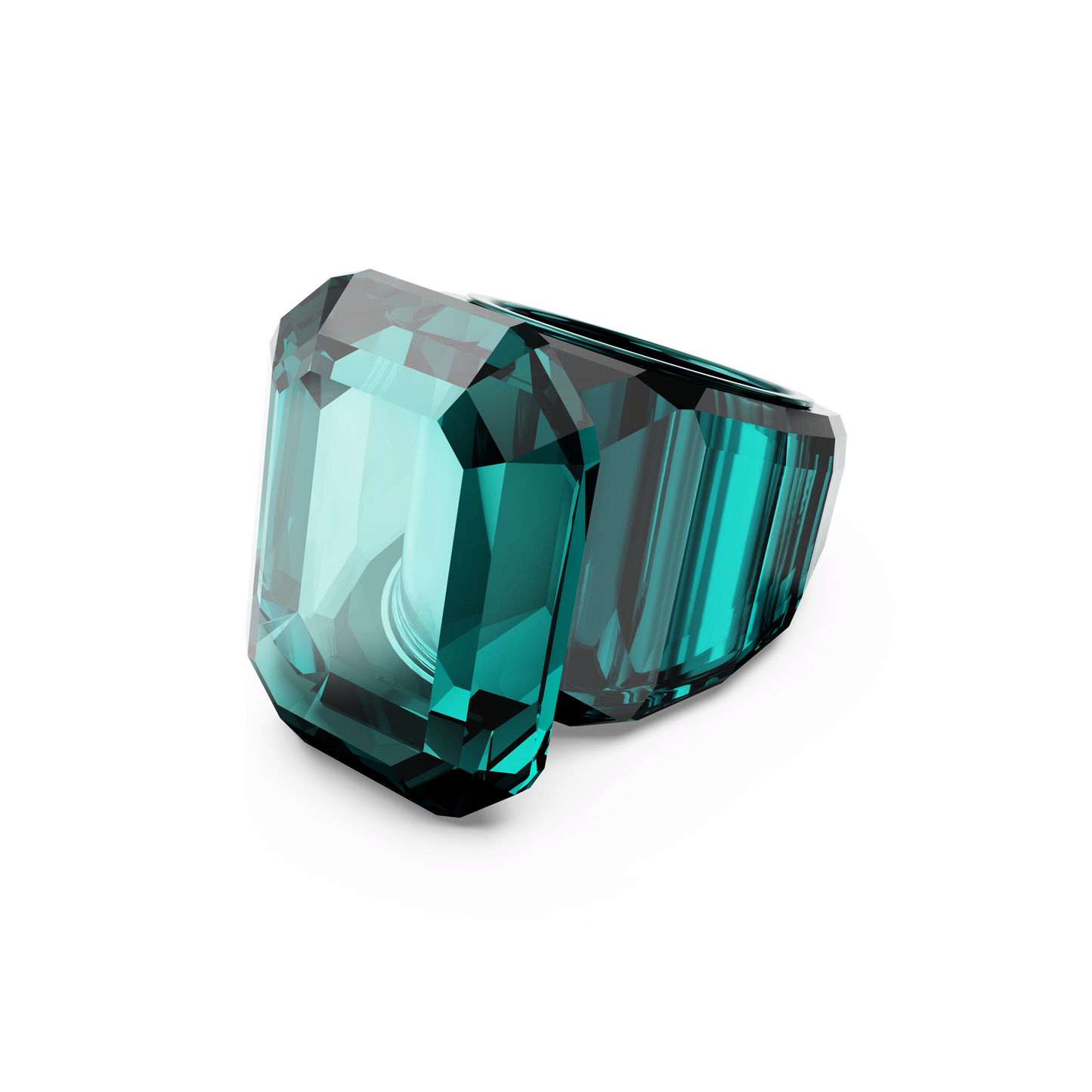 Lucent cocktail ring, Octagon cut, Green 5607345