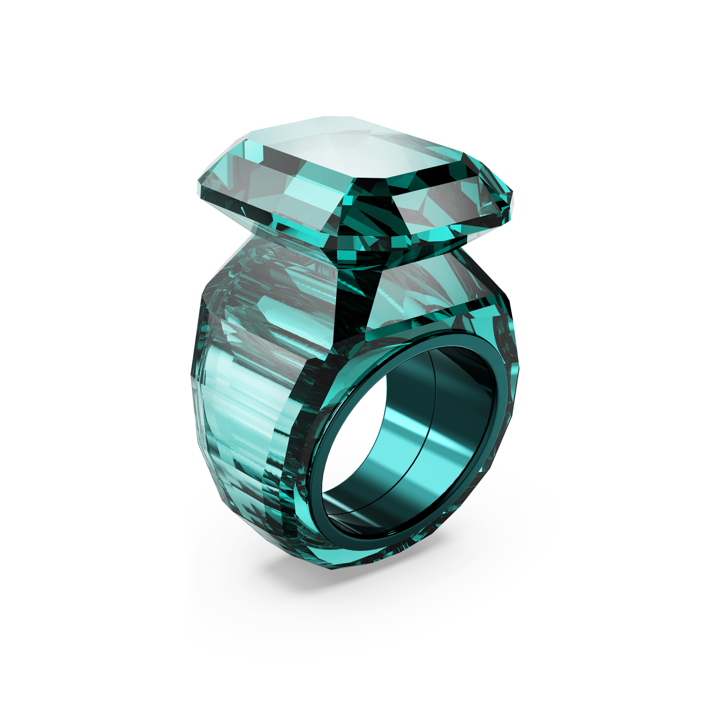 Lucent cocktail ring, Octagon cut, Green 5607345