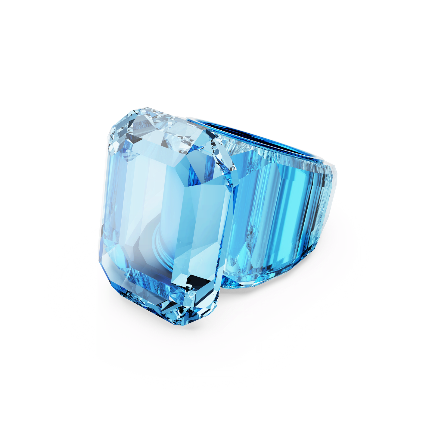Lucent cocktail ring, Octagon cut, Blue 5607351