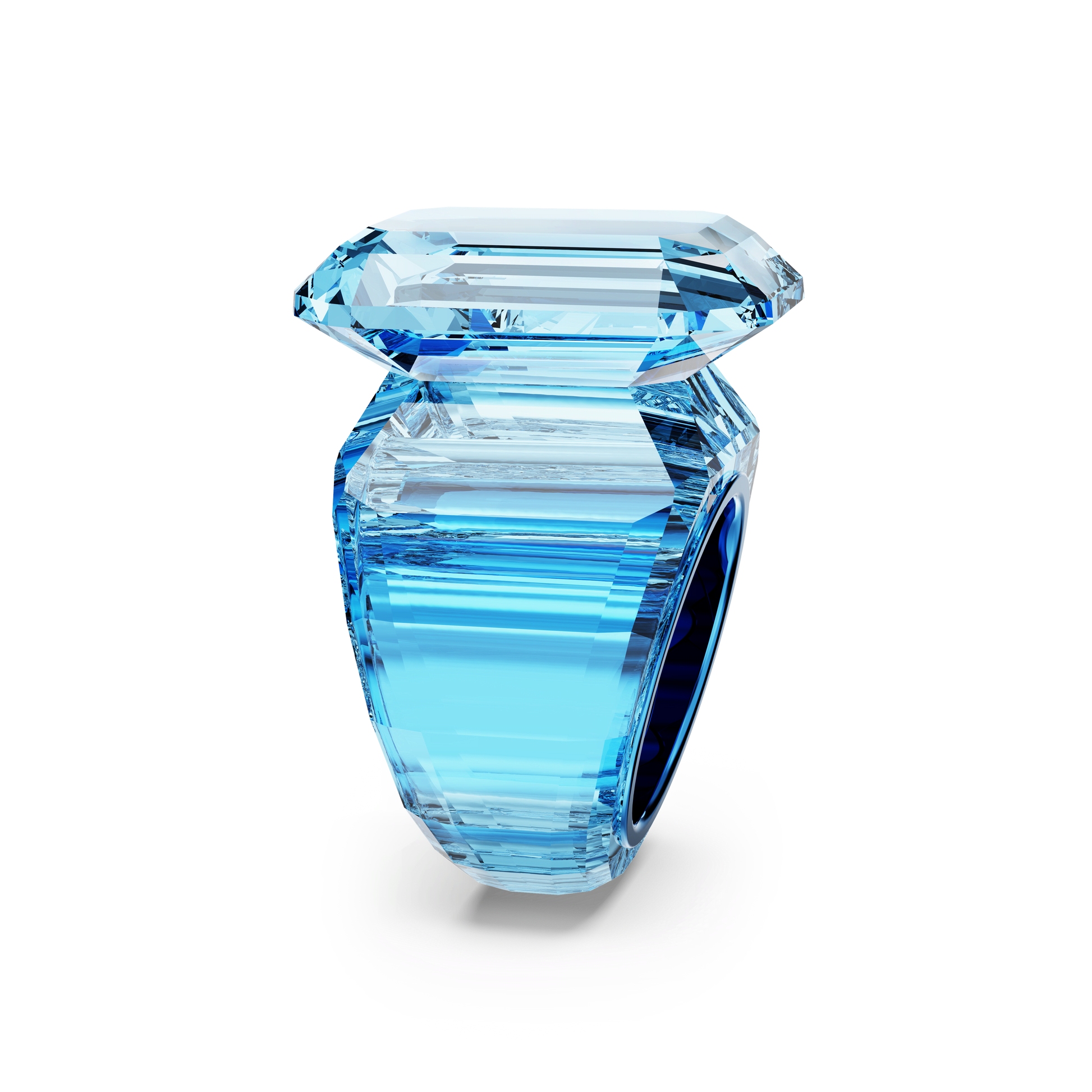 Lucent cocktail ring, Octagon cut, Blue 5607351