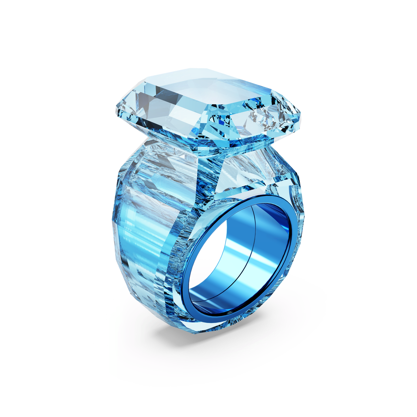 Lucent cocktail ring, Octagon cut, Blue 5607353
