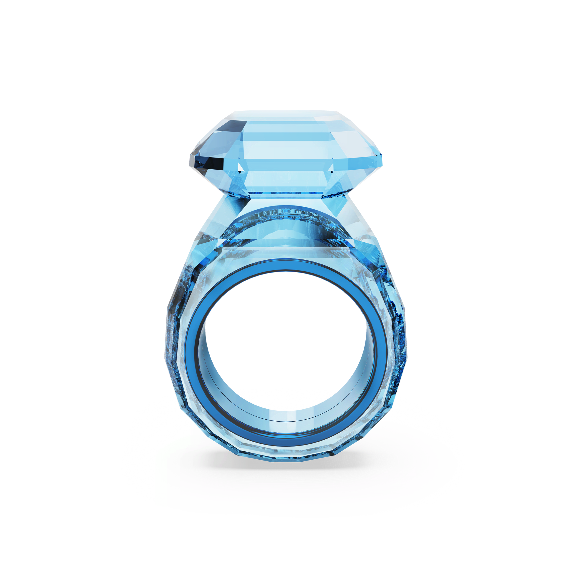 Lucent cocktail ring, Octagon cut, Blue 5607353