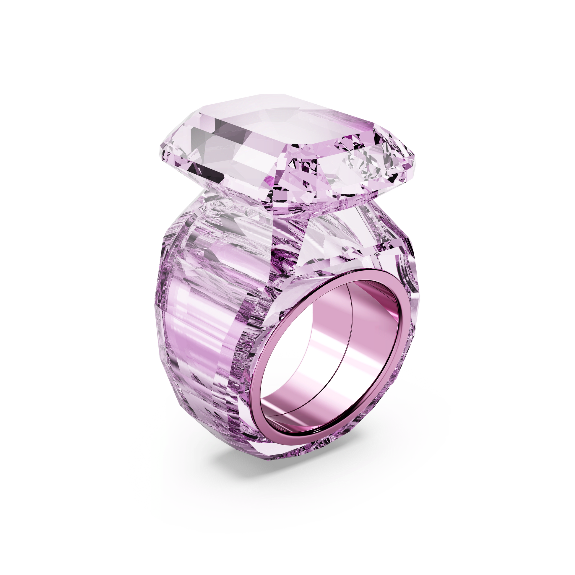 Lucent cocktail ring, Octagon cut, Pink 5607361