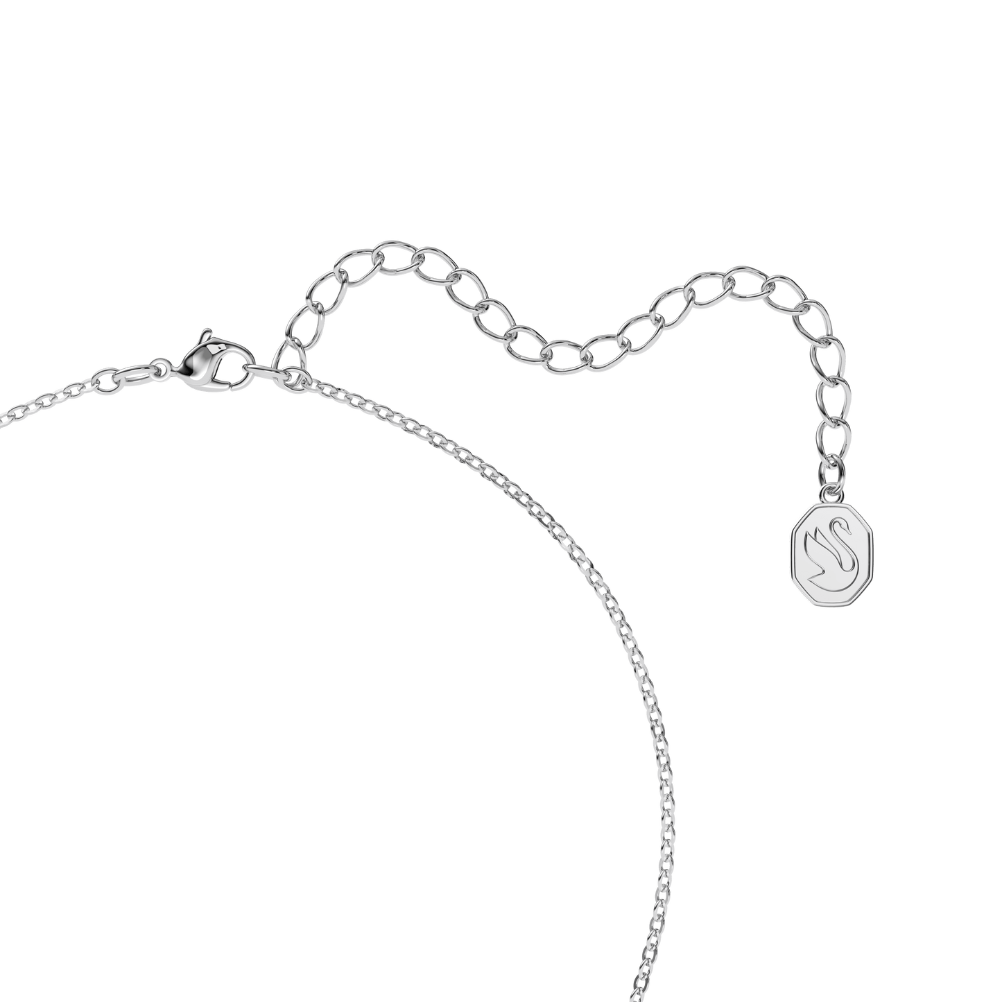 Una necklace, Octagon cut, Blue, Rhodium plated 5614926