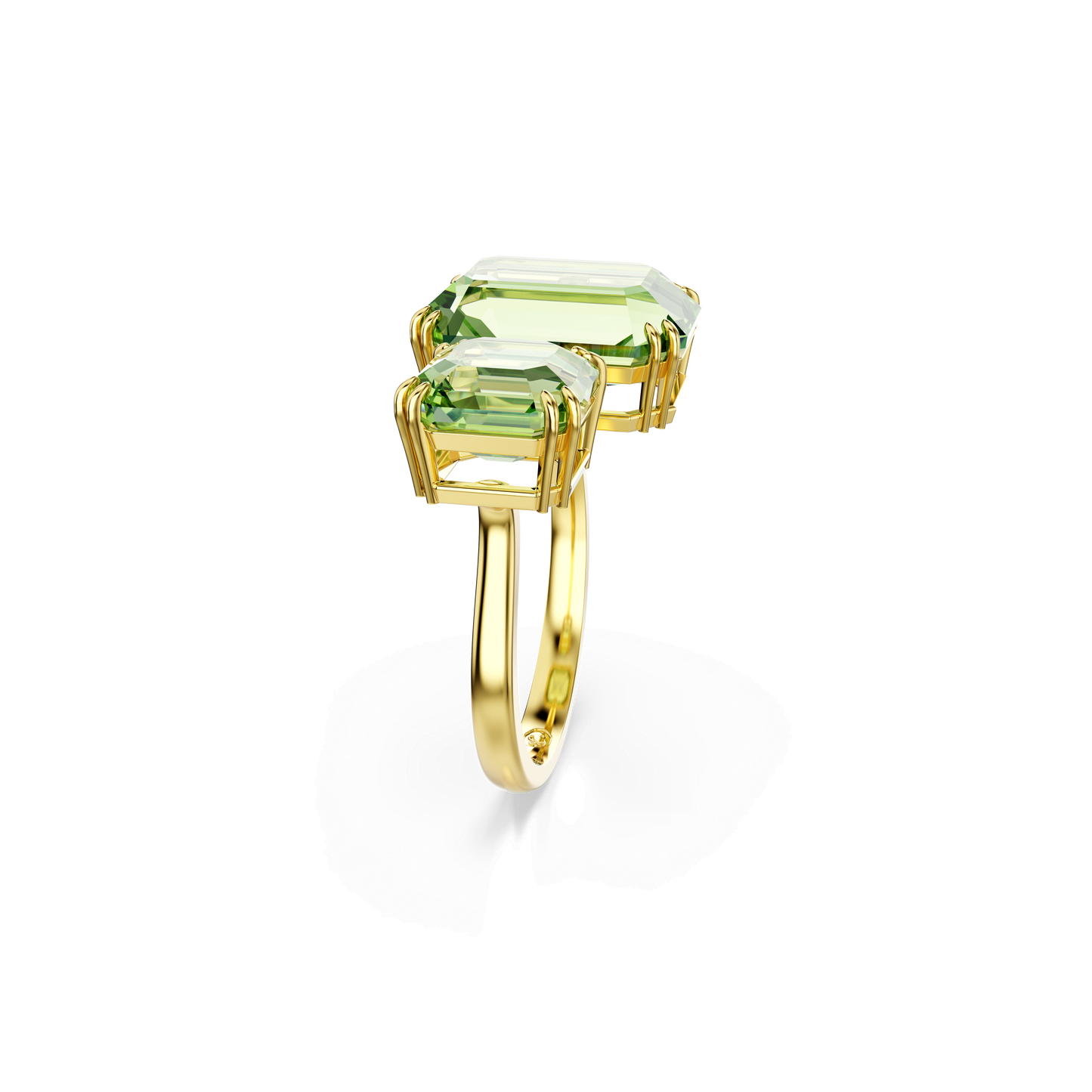 Millenia open ring, Octagon cut, Green, Gold-tone plated 5619626