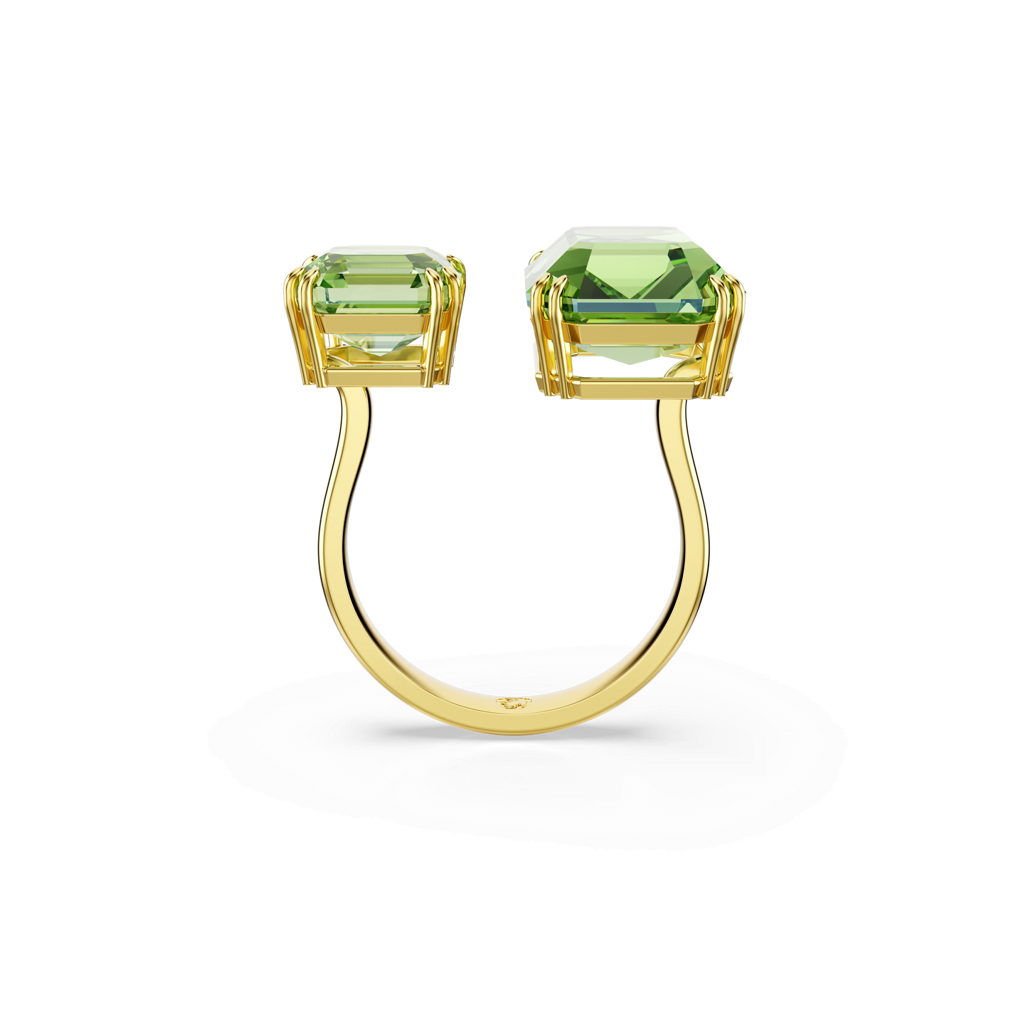 Millenia open ring, Octagon cut, Green, Gold-tone plated 5619630