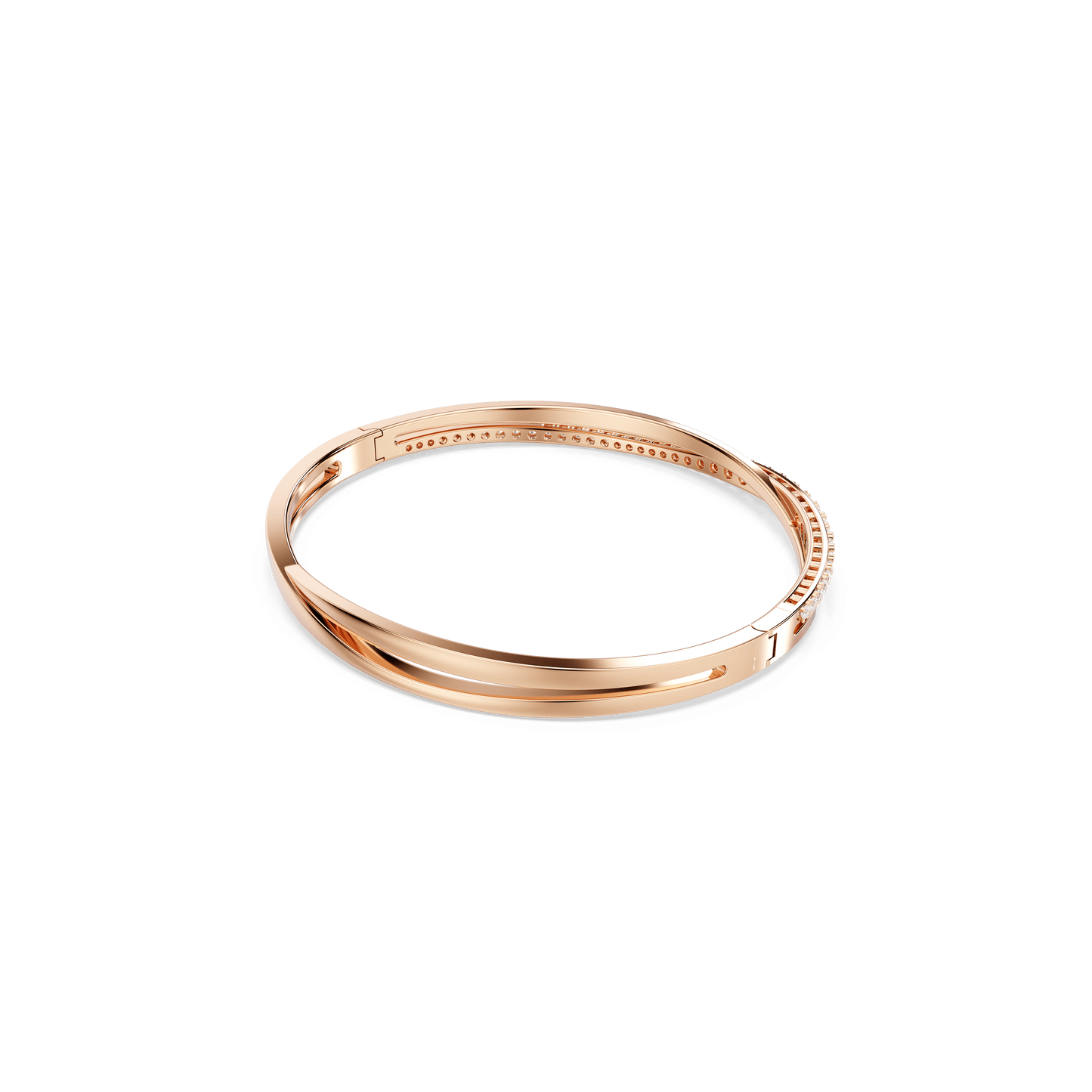 Hyperbola bangle, White, Rose gold-tone plated 5620552