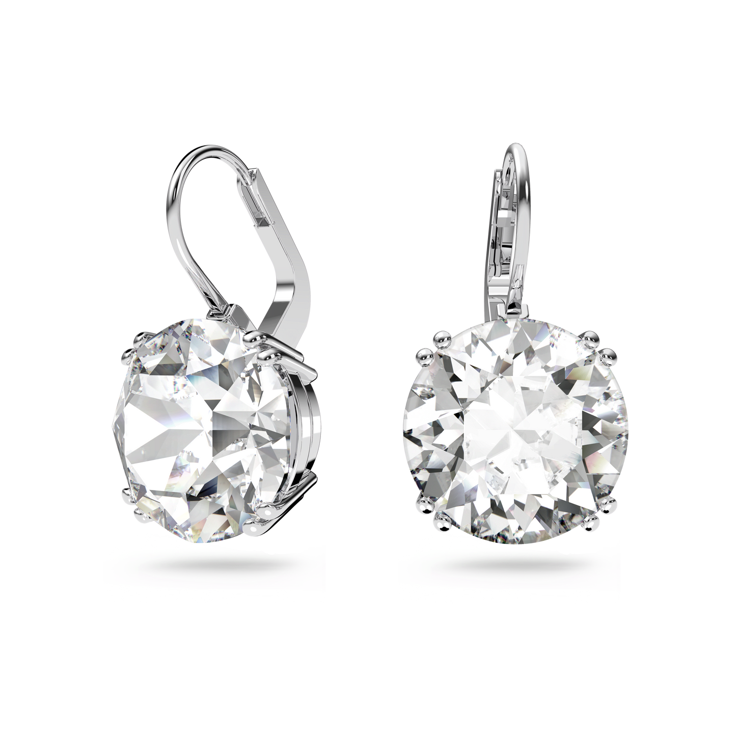 Millenia drop earrings, Round cut, White, Rhodium plated 5628351