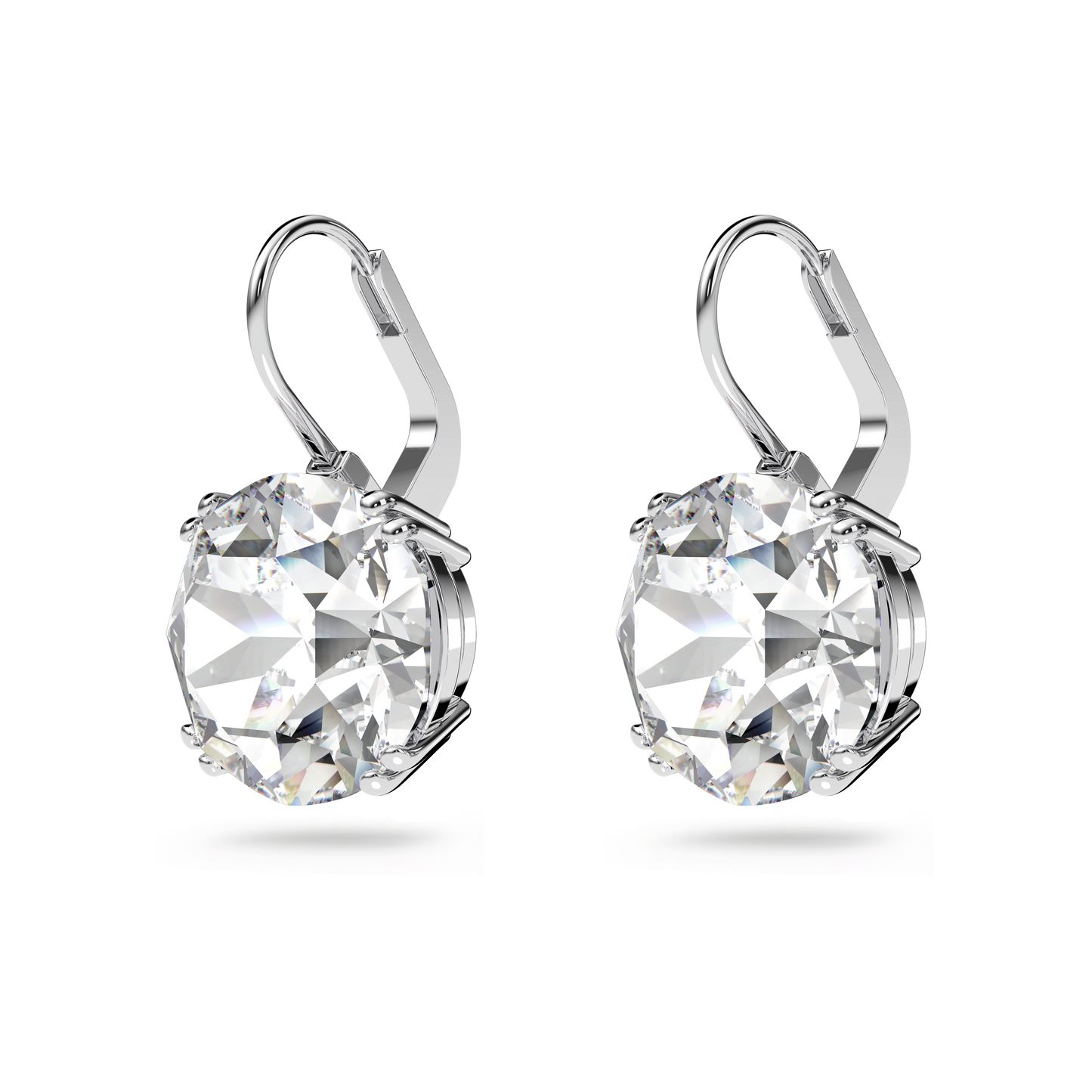 Millenia drop earrings, Round cut, White, Rhodium plated 5628351