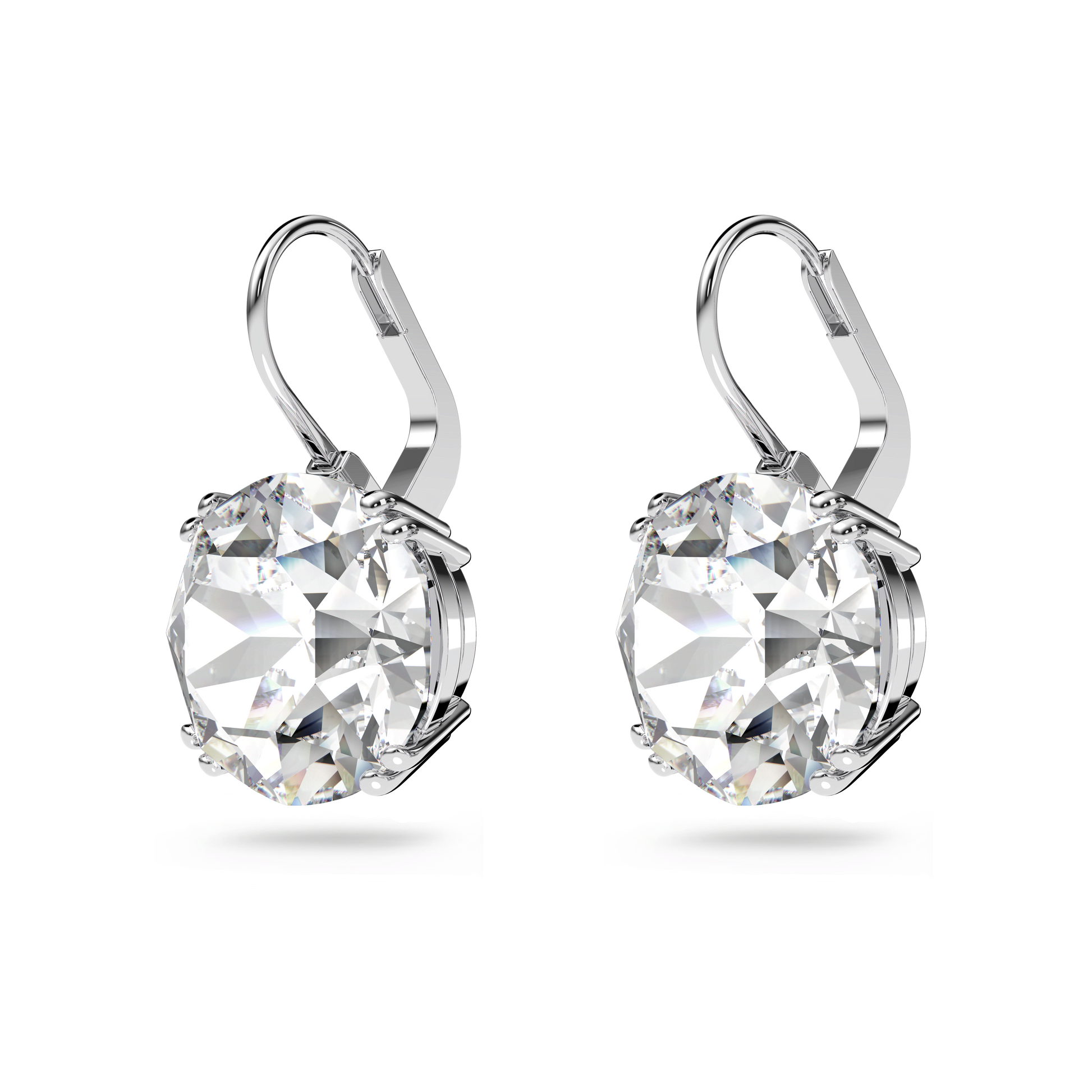 Millenia drop earrings, Round cut, White, Rhodium plated 5628351