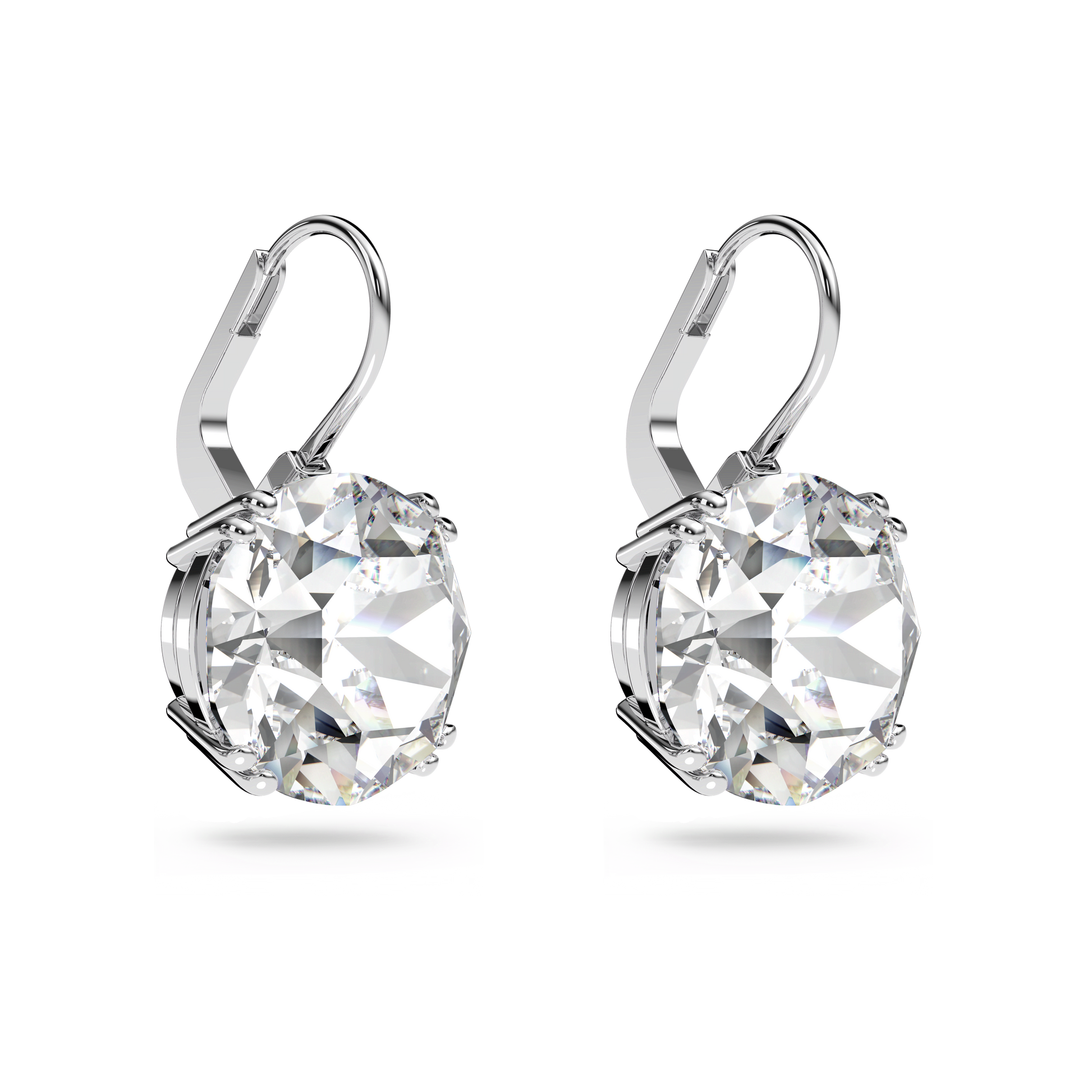 Millenia drop earrings, Round cut, White, Rhodium plated 5628351