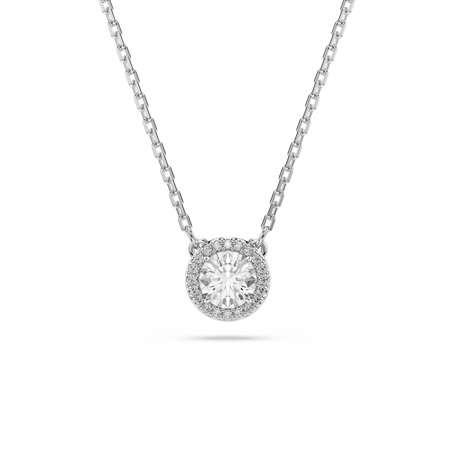 Una Angelic pendant, Round cut, Pavé, White, Rhodium plated 5636264