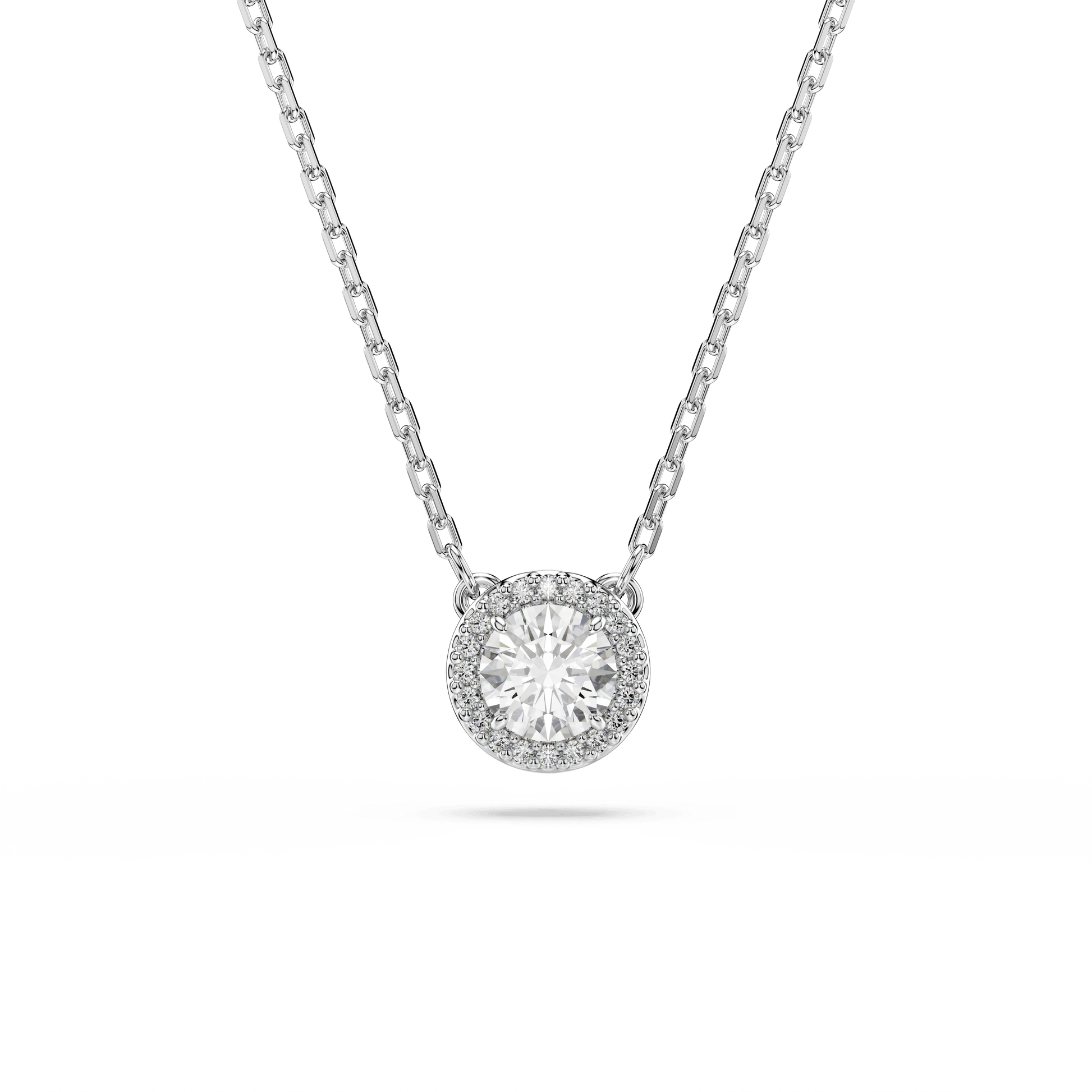 Una Angelic pendant, Round cut, Pavé, White, Rhodium plated 5636264