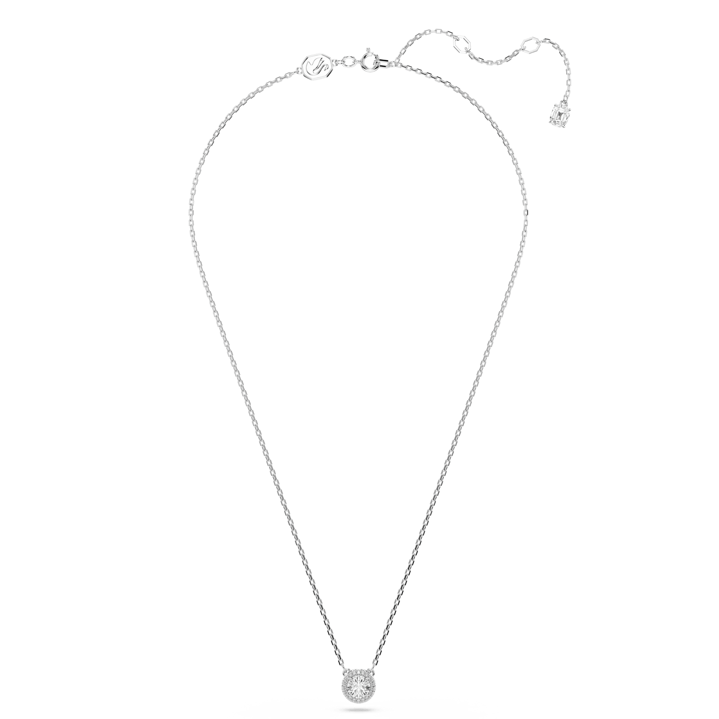 Una Angelic pendant, Round cut, Pavé, White, Rhodium plated 5636264