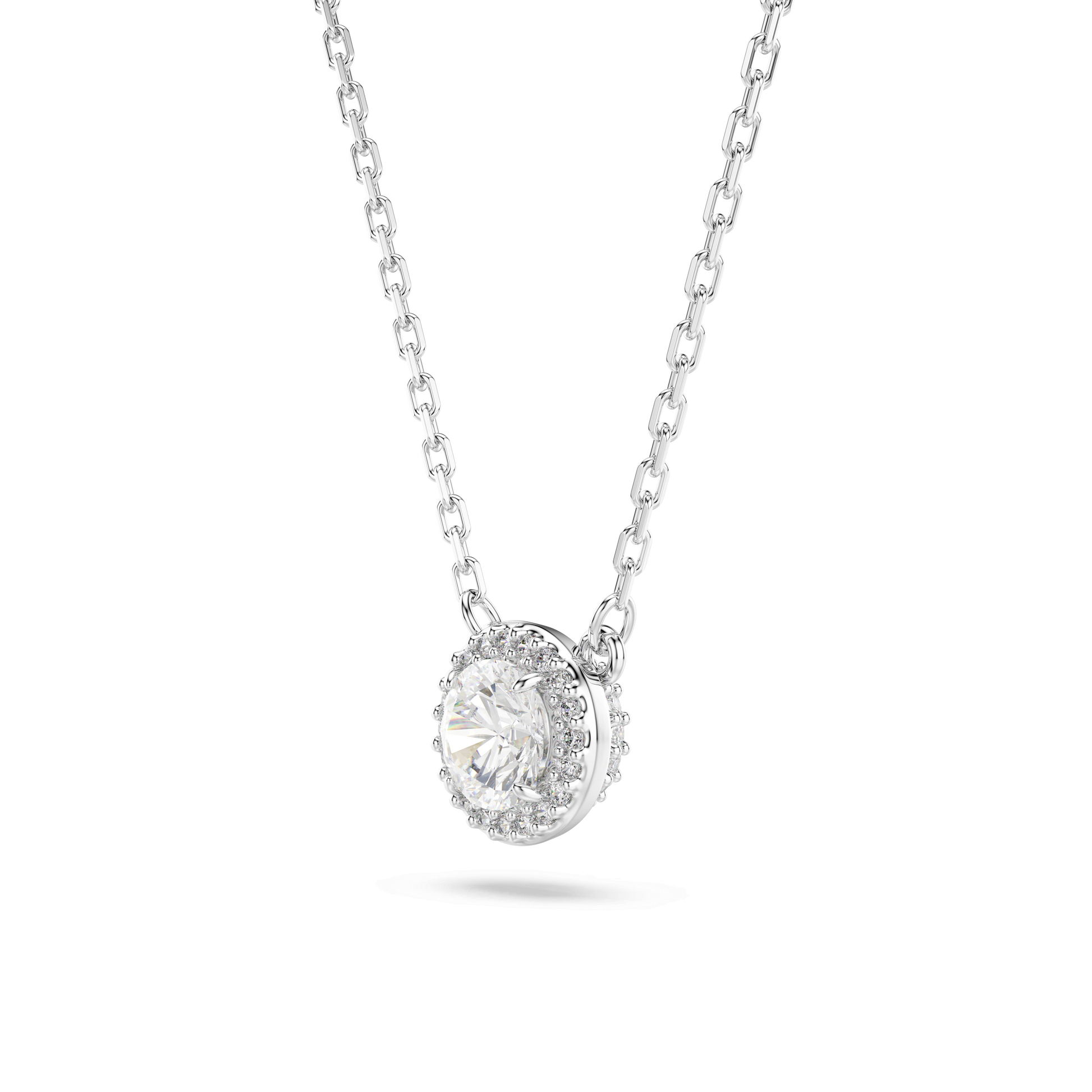 Una Angelic pendant, Round cut, Pavé, White, Rhodium plated 5636264