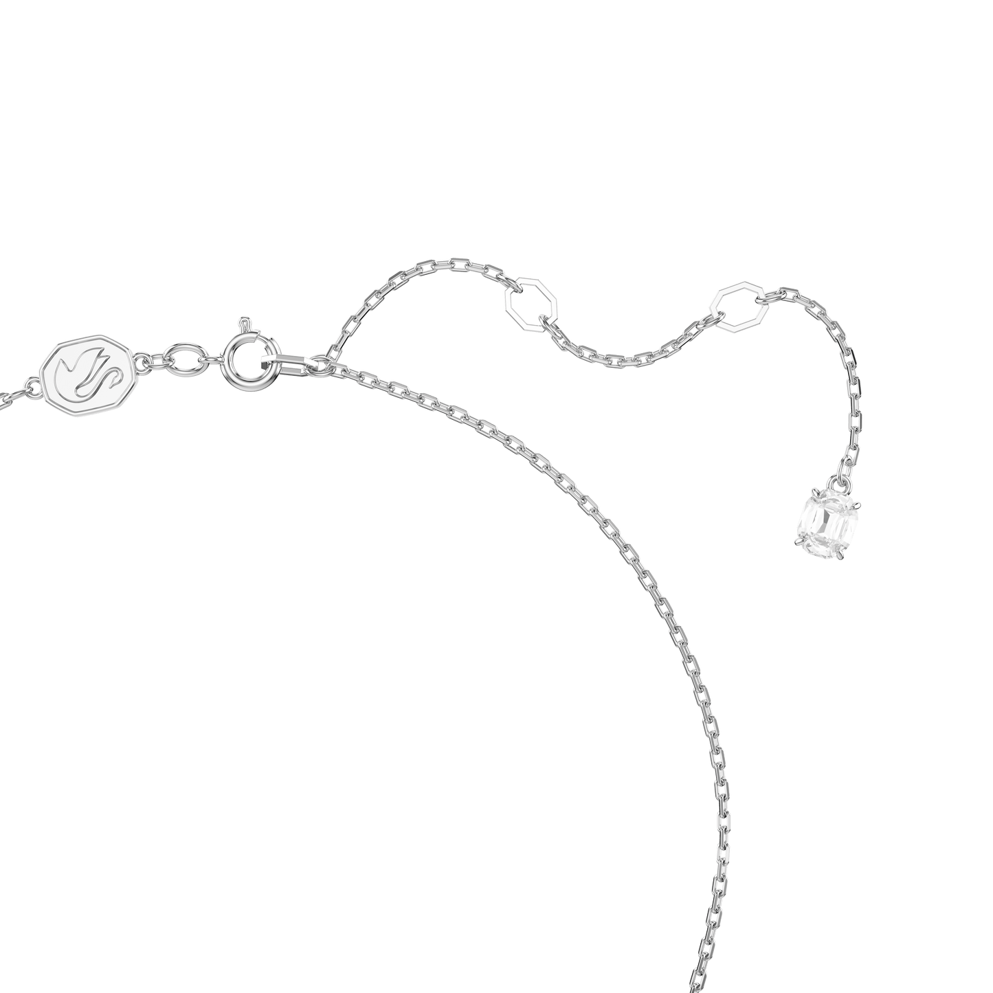 Una Angelic pendant, Round cut, Pavé, White, Rhodium plated 5636264