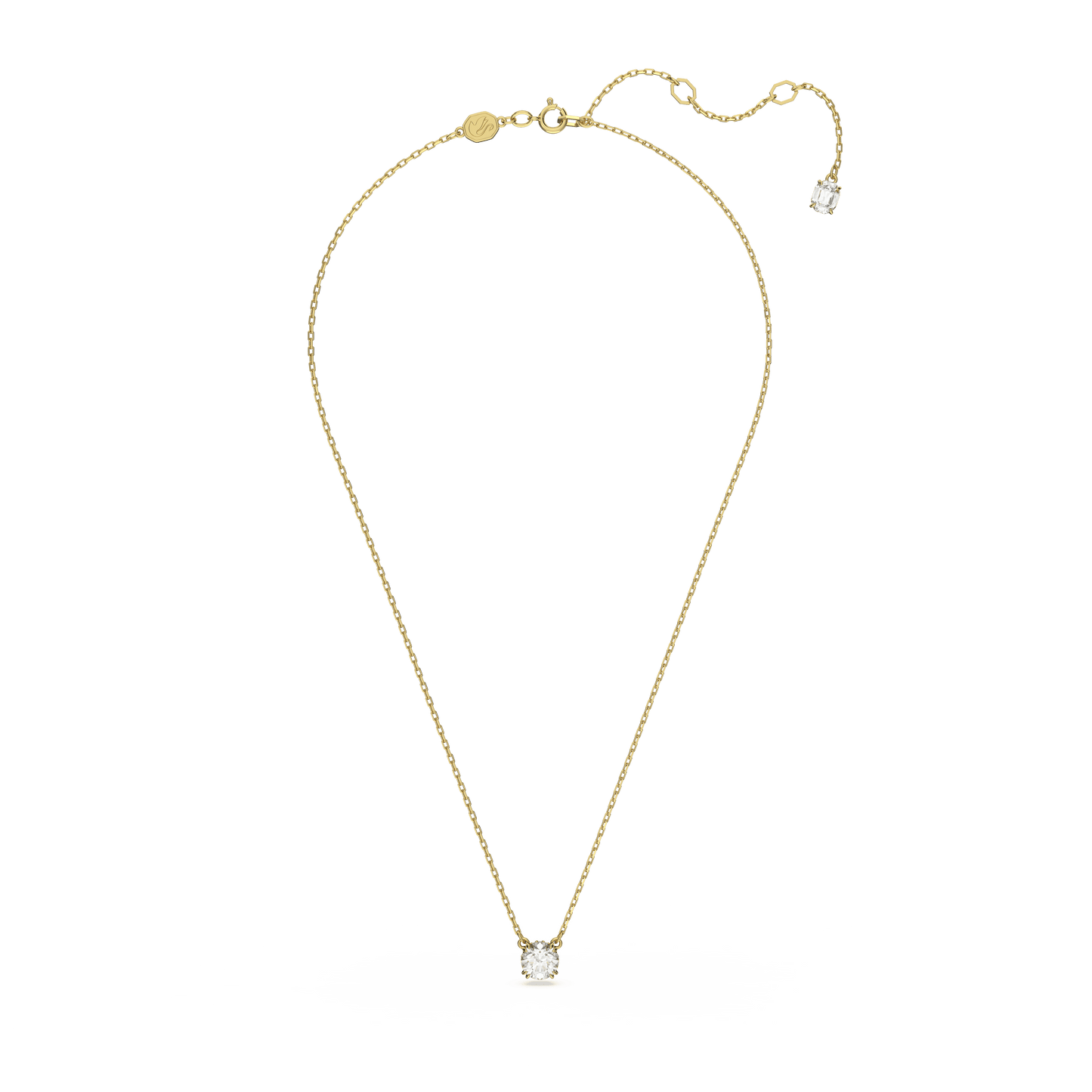 Stilla pendant, Round cut, White, Gold-tone plated 5636703