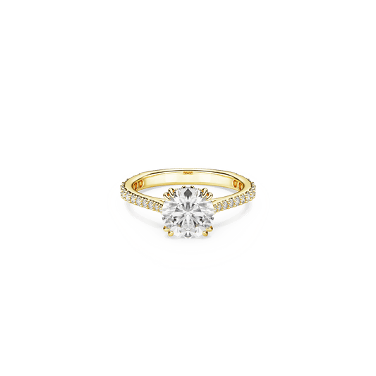 Stilla cocktail ring, Round cut, Pavé, White, Gold-tone plated 5638530
