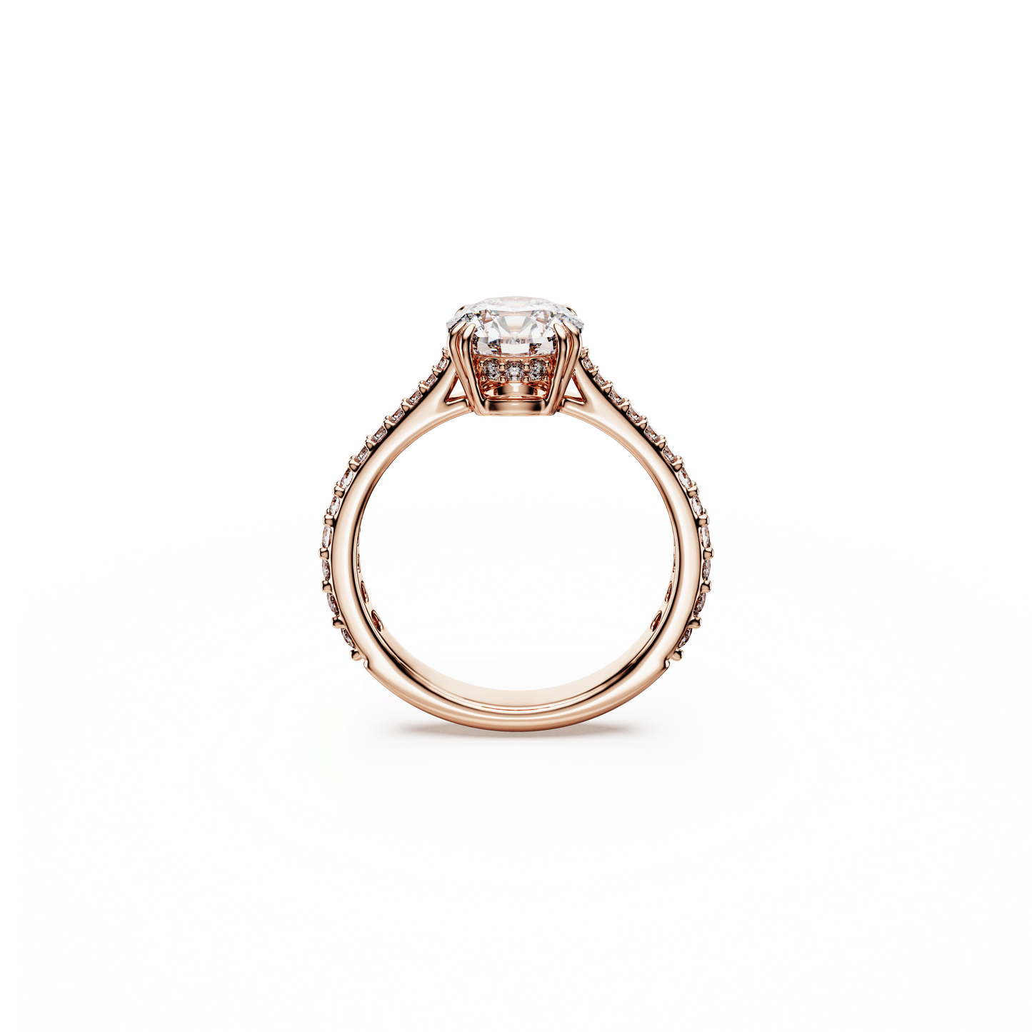 Stilla cocktail ring, Round cut, Pavé, White, Rose gold-tone plated 5638548