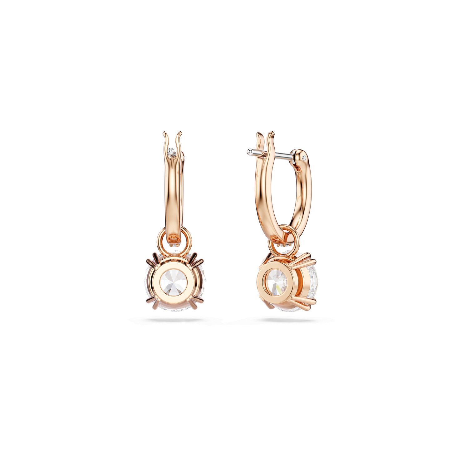 Stilla drop earrings, Round cut, White, Rose gold-tone plated 5639975