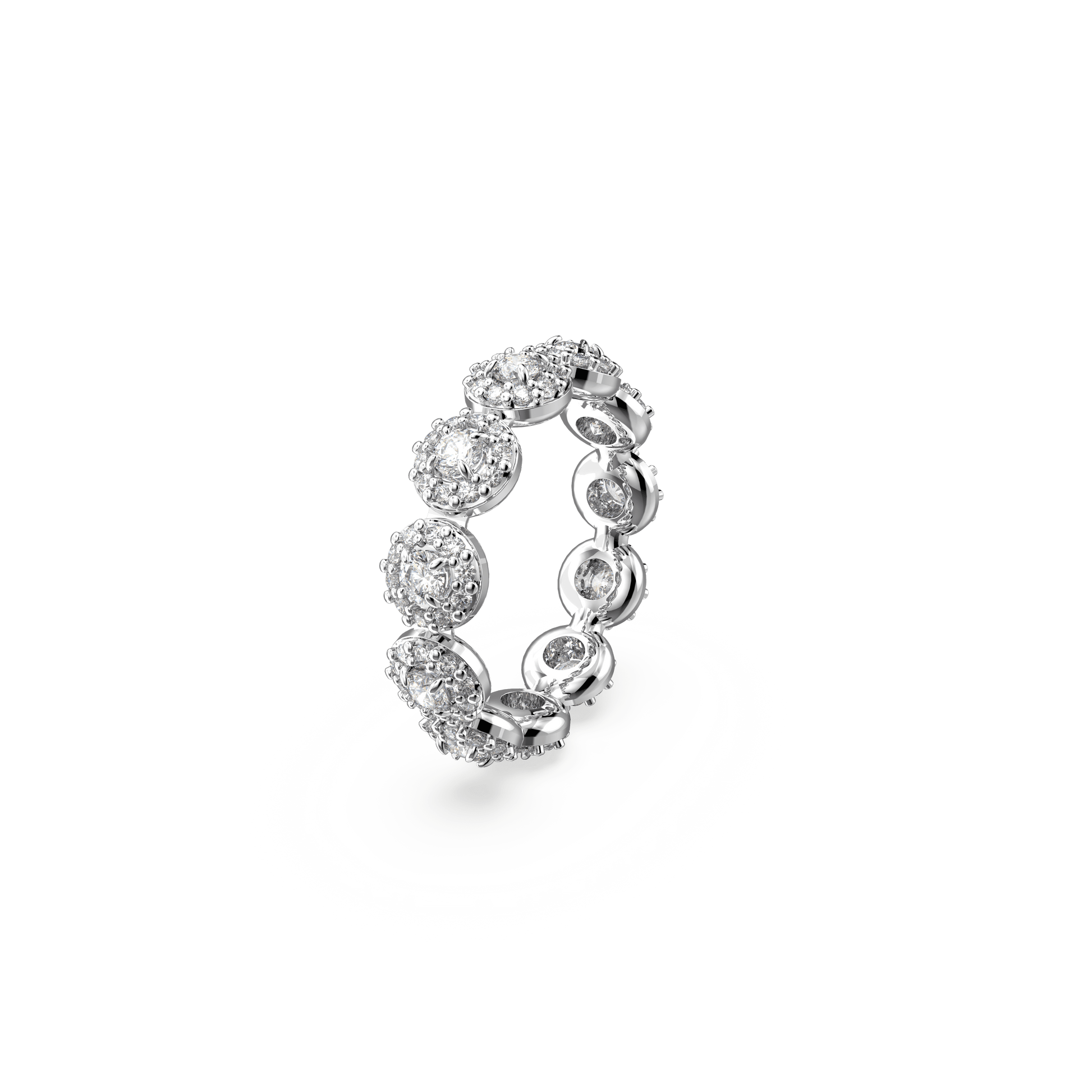 Una Angelic ring, Round cut, White, Rhodium plated 5642607