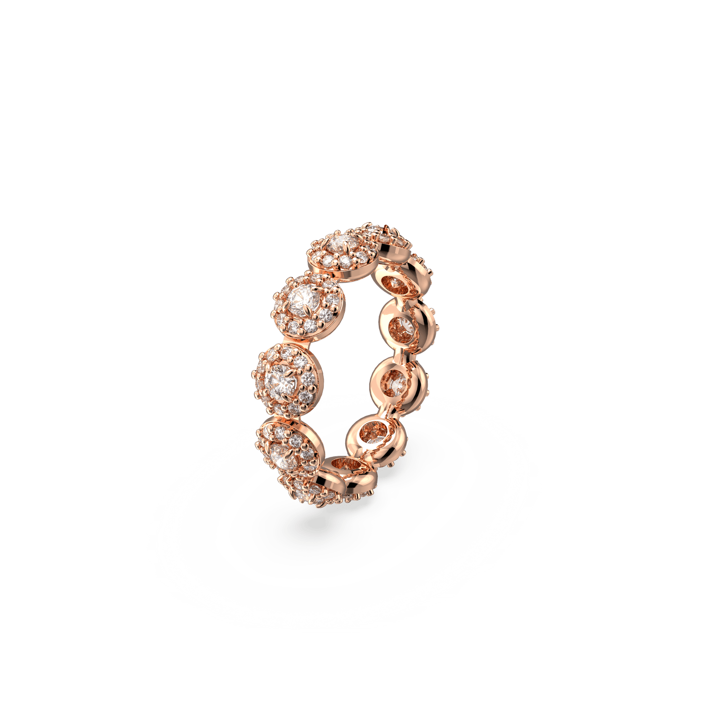 Una Angelic ring, Round cut, White, Rose gold-tone plated 5642616