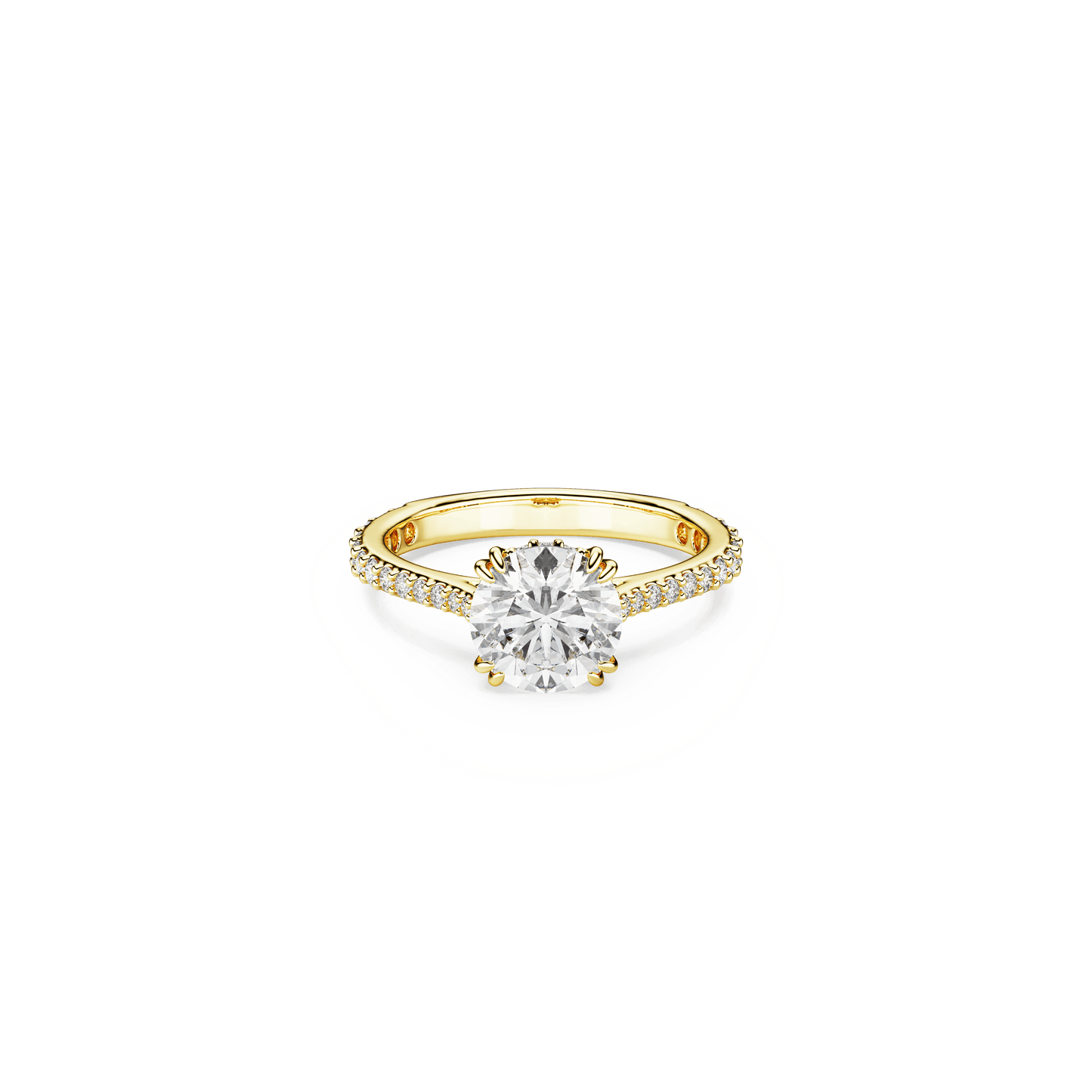 Stilla cocktail ring, Round cut, Pavé, White, Gold-tone plated 5642621