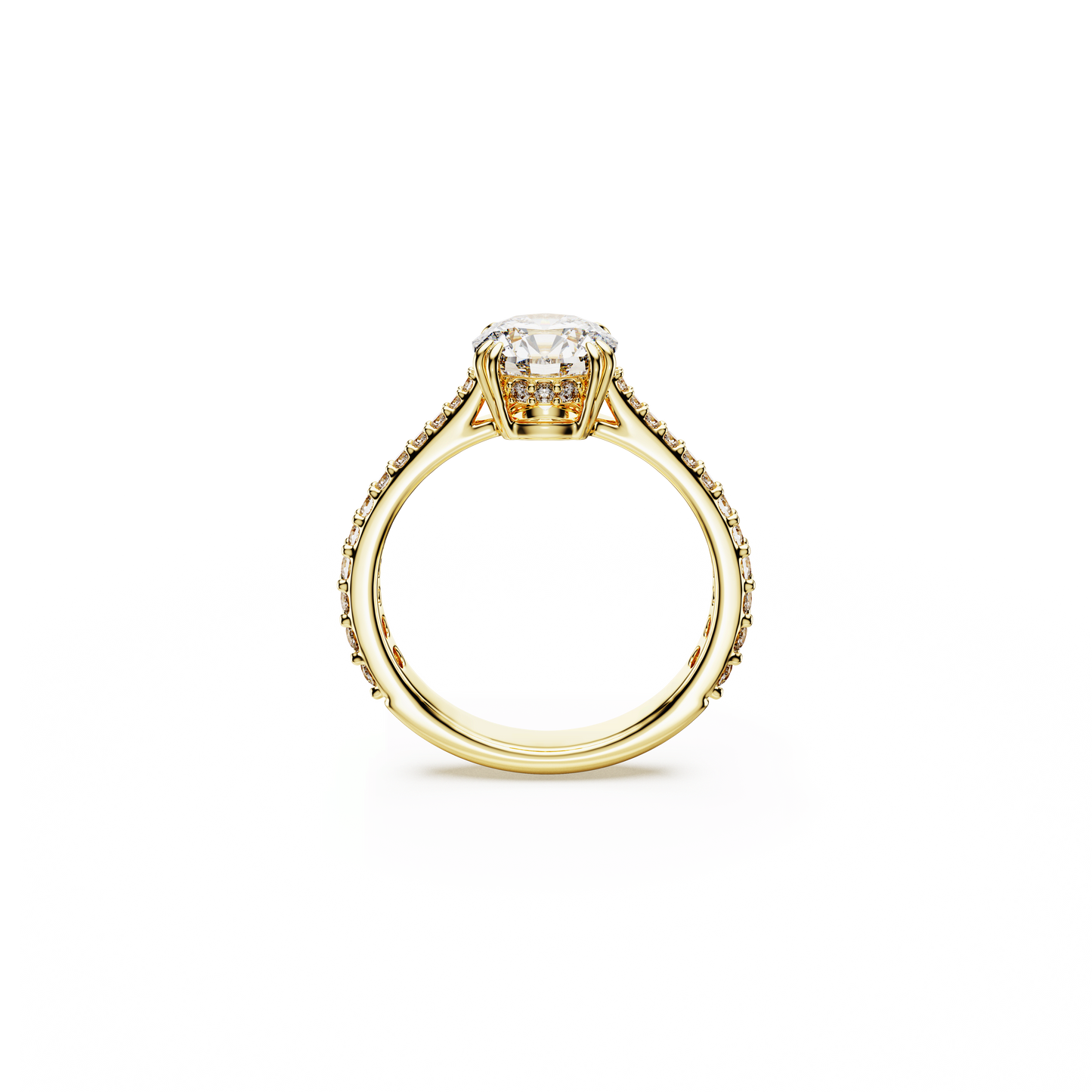 Stilla cocktail ring, Round cut, Pavé, White, Gold-tone plated 5642621