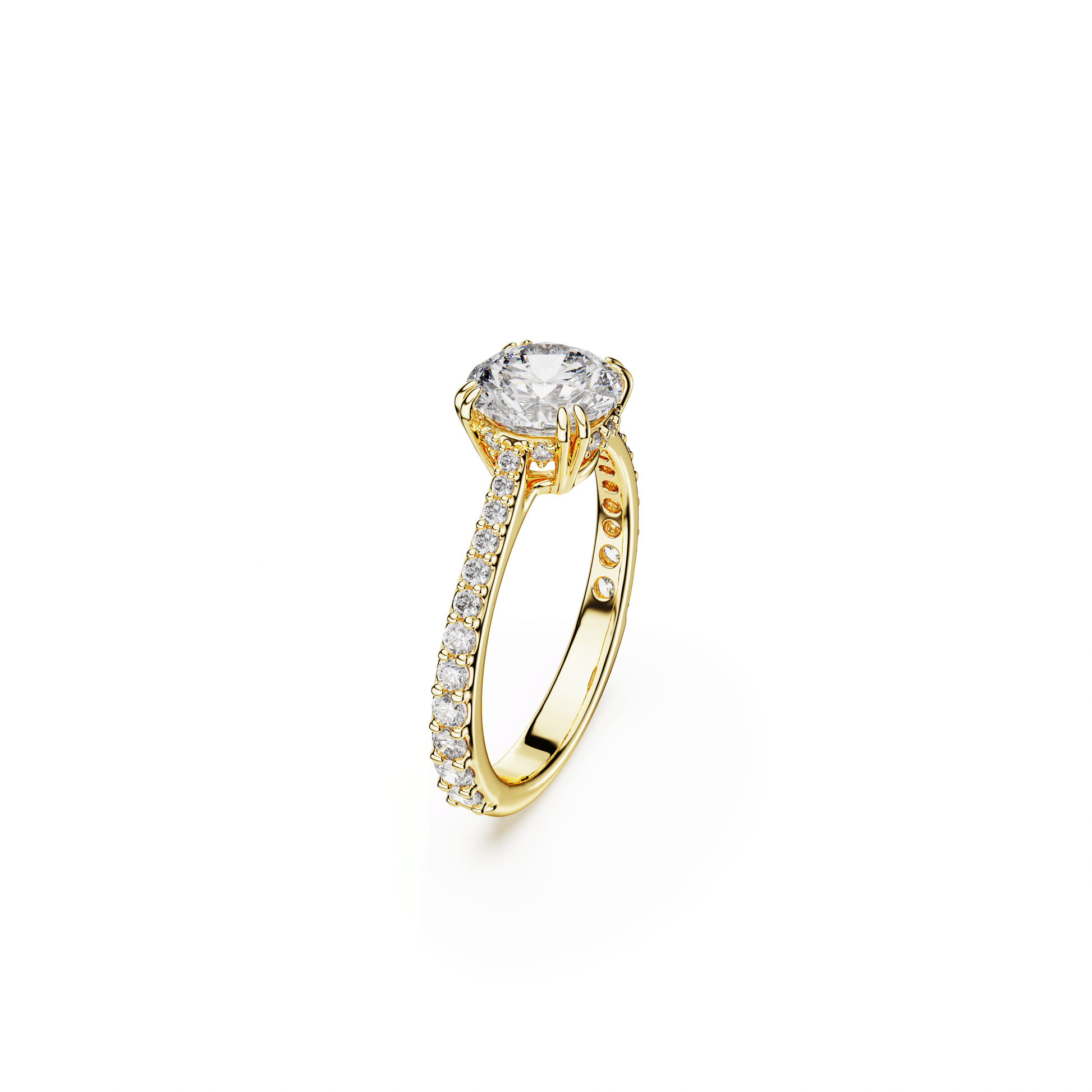 Stilla cocktail ring, Round cut, Pavé, White, Gold-tone plated 5642623