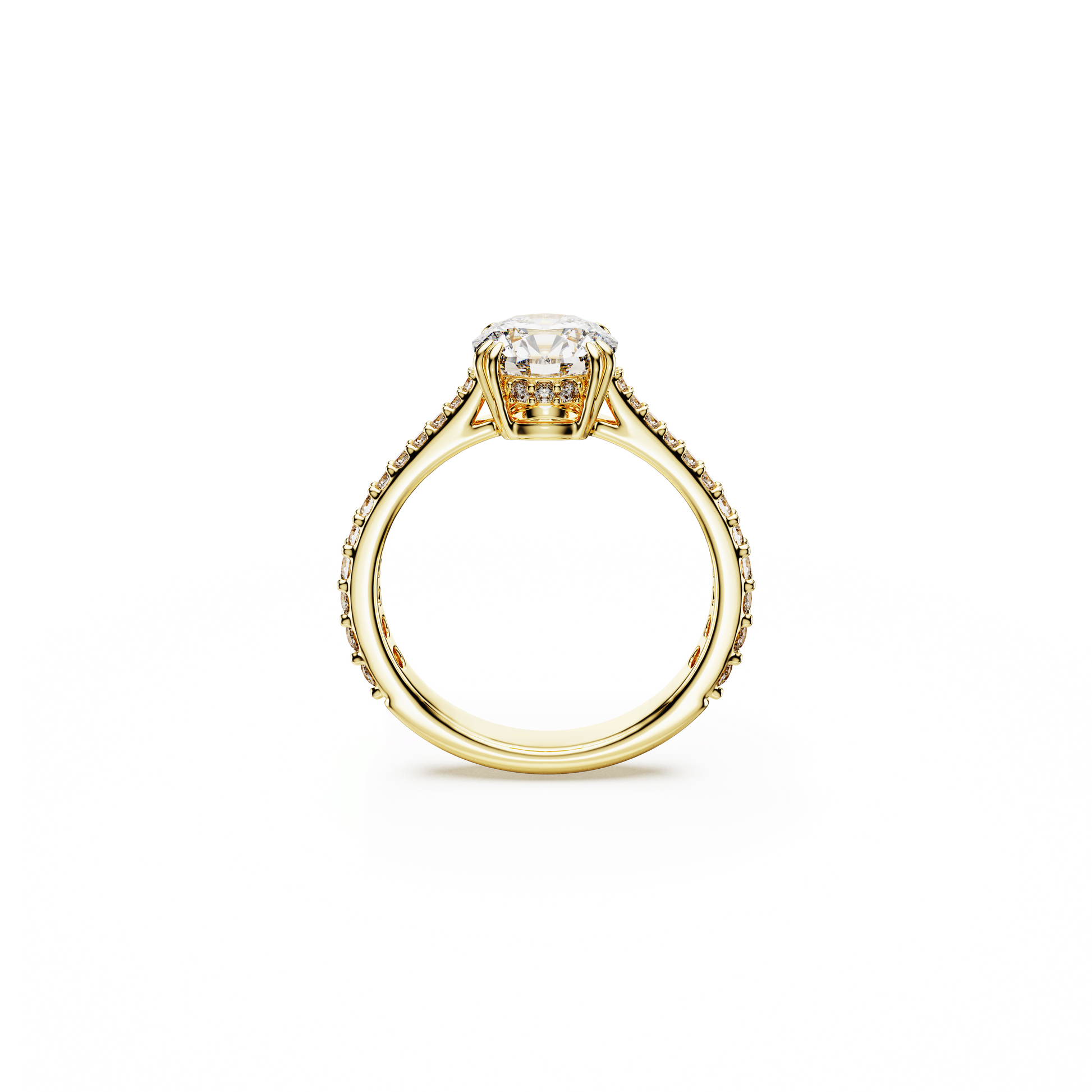 Stilla cocktail ring, Round cut, Pavé, White, Gold-tone plated 5642623
