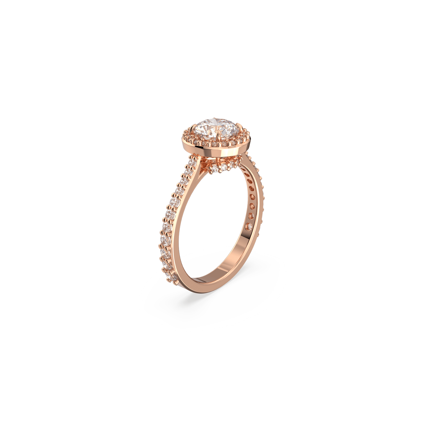 Una Angelic cocktail ring, Round cut, Pavé, White, Rose gold-tone plated 5642640