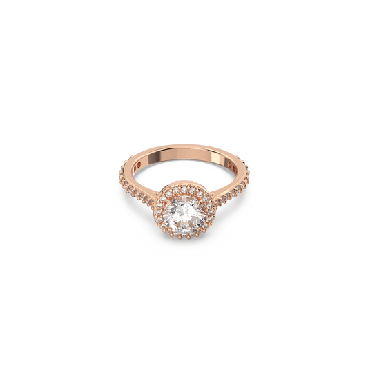 Una Angelic cocktail ring, Round cut, Pavé, White, Rose gold-tone plated 5642641