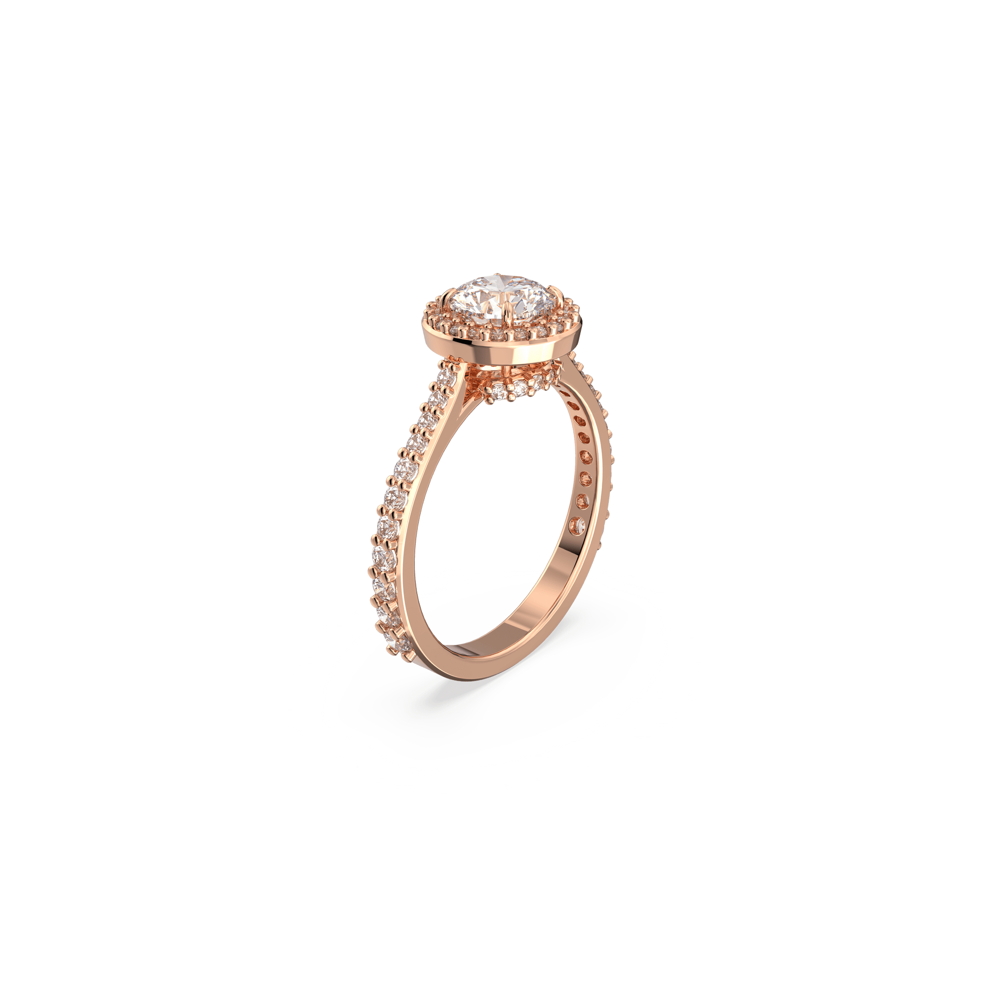 Una Angelic cocktail ring, Round cut, Pavé, White, Rose gold-tone plated 5642641