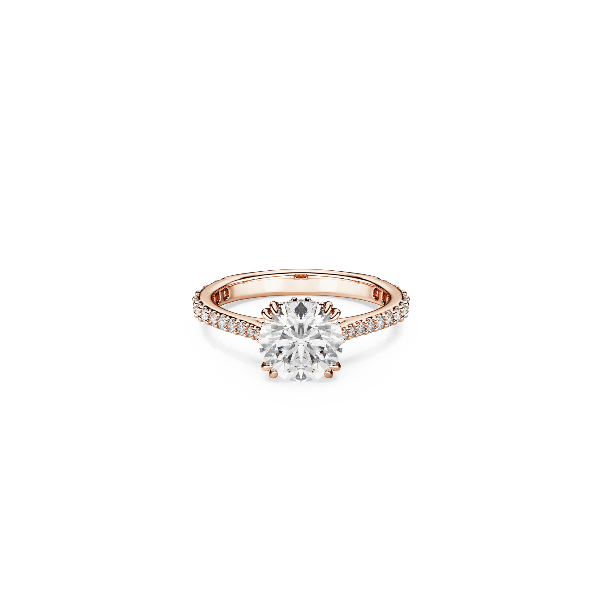 Stilla cocktail ring, Round cut, Pavé, White, Rose gold-tone plated 5642644