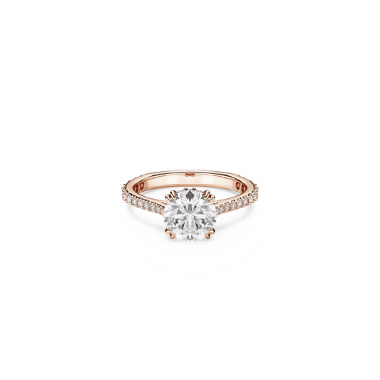 Stilla cocktail ring, Round cut, Pavé, White, Rose gold-tone plated 5642644