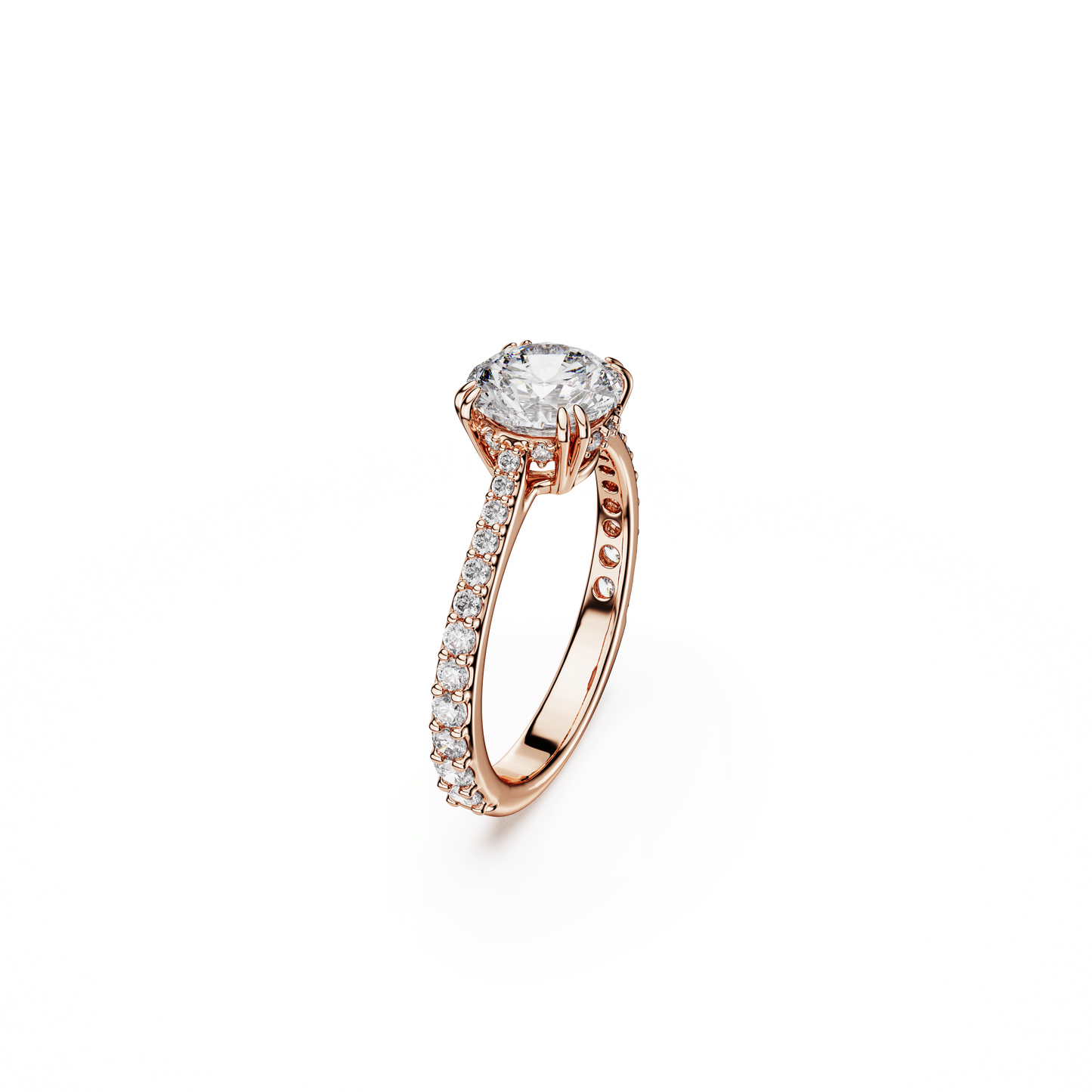 Stilla cocktail ring, Round cut, Pavé, White, Rose gold-tone plated 5642646