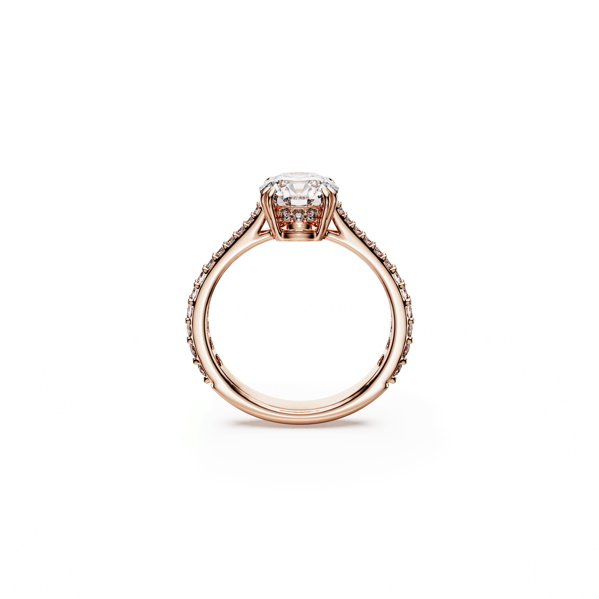 Stilla cocktail ring, Round cut, Pavé, White, Rose gold-tone plated 5642646
